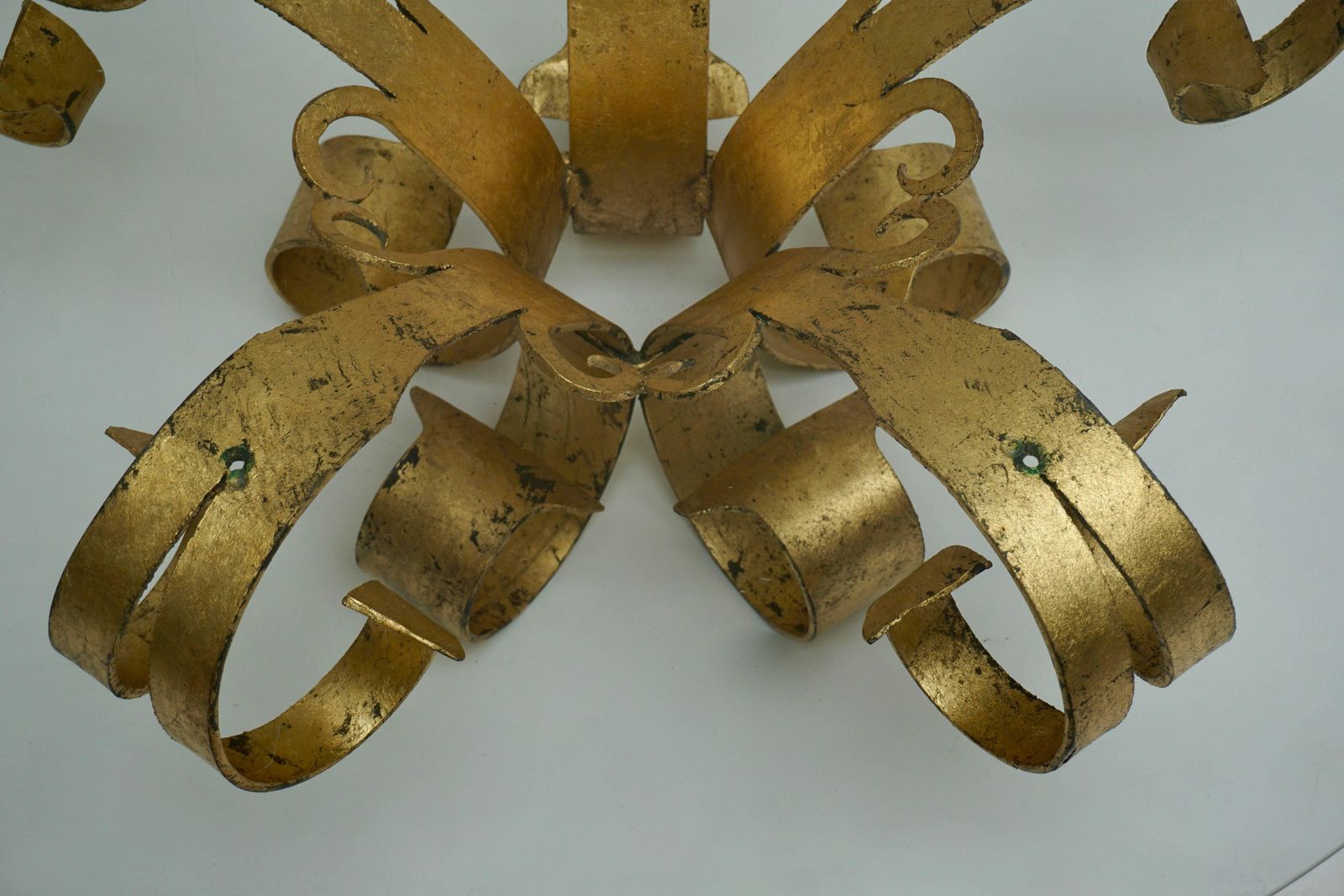 photo for sale Italian Coffee Table In Glass And Gilded Metal