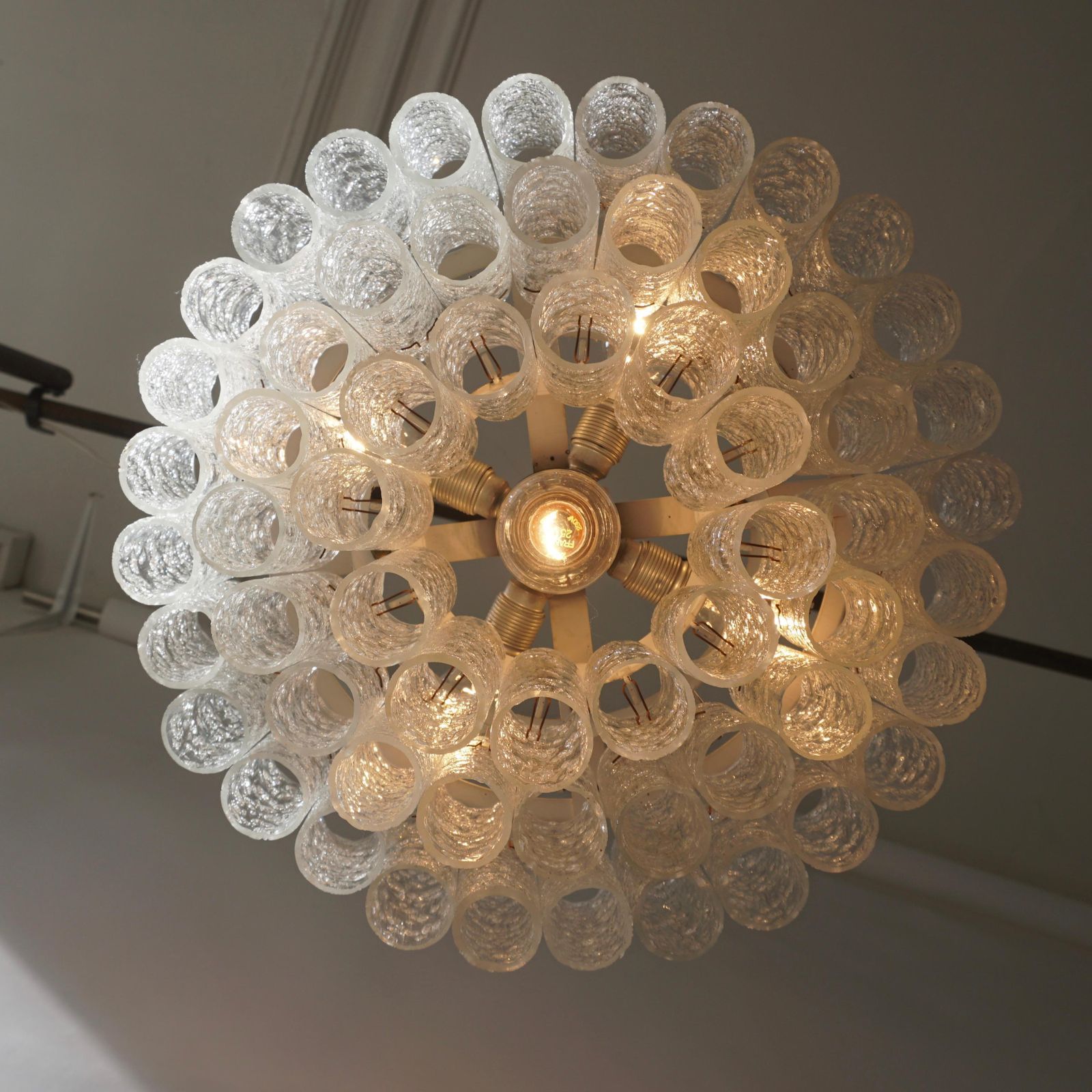 Doria Glass Tube Chandelier, 1960s, Germany photo vintage