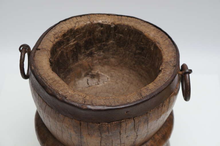 Tall And Heavy Elmwood Mortar Antique Plant Cover Coffee Table Wabi Sabi photo 2422.0