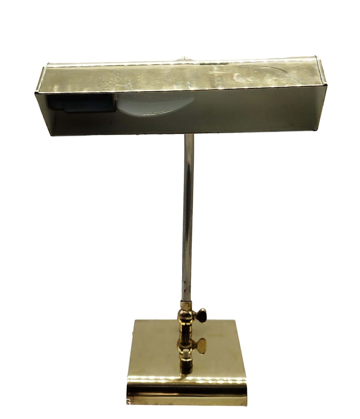 Ministerial Brass Table Lamp With Swivelling Lampshade, Italy 1950s photo furniture