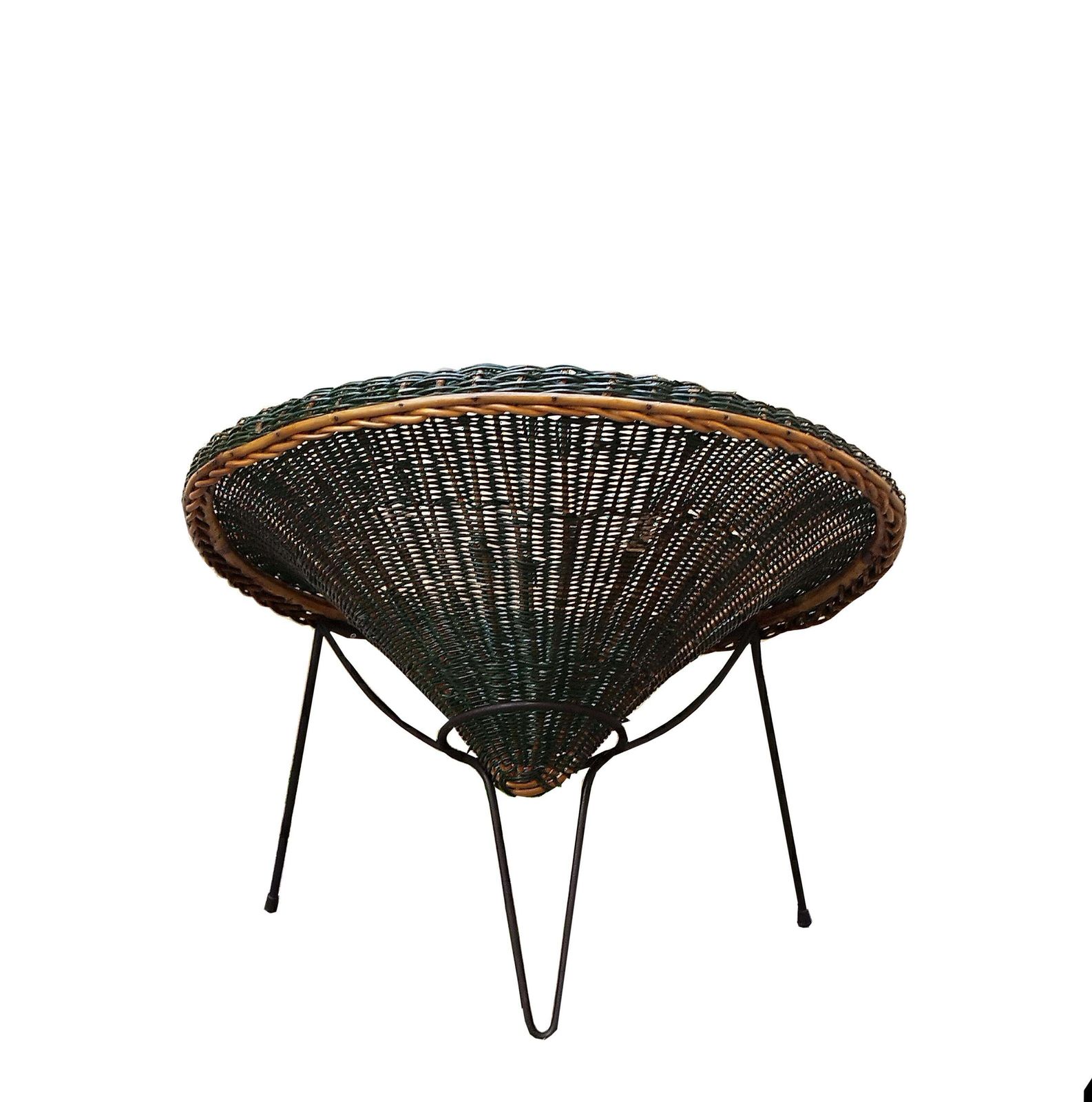 photo furniture Roberto Mango Set Two Armchairs And Coffee Table In Rattan, Italy 1960s