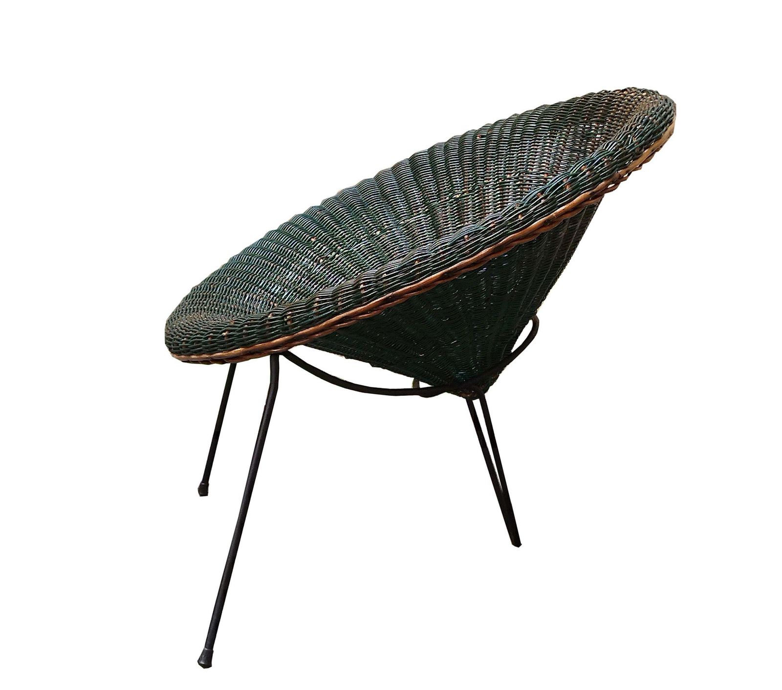 photo for sale Roberto Mango Set Two Armchairs And Coffee Table In Rattan, Italy 1960s