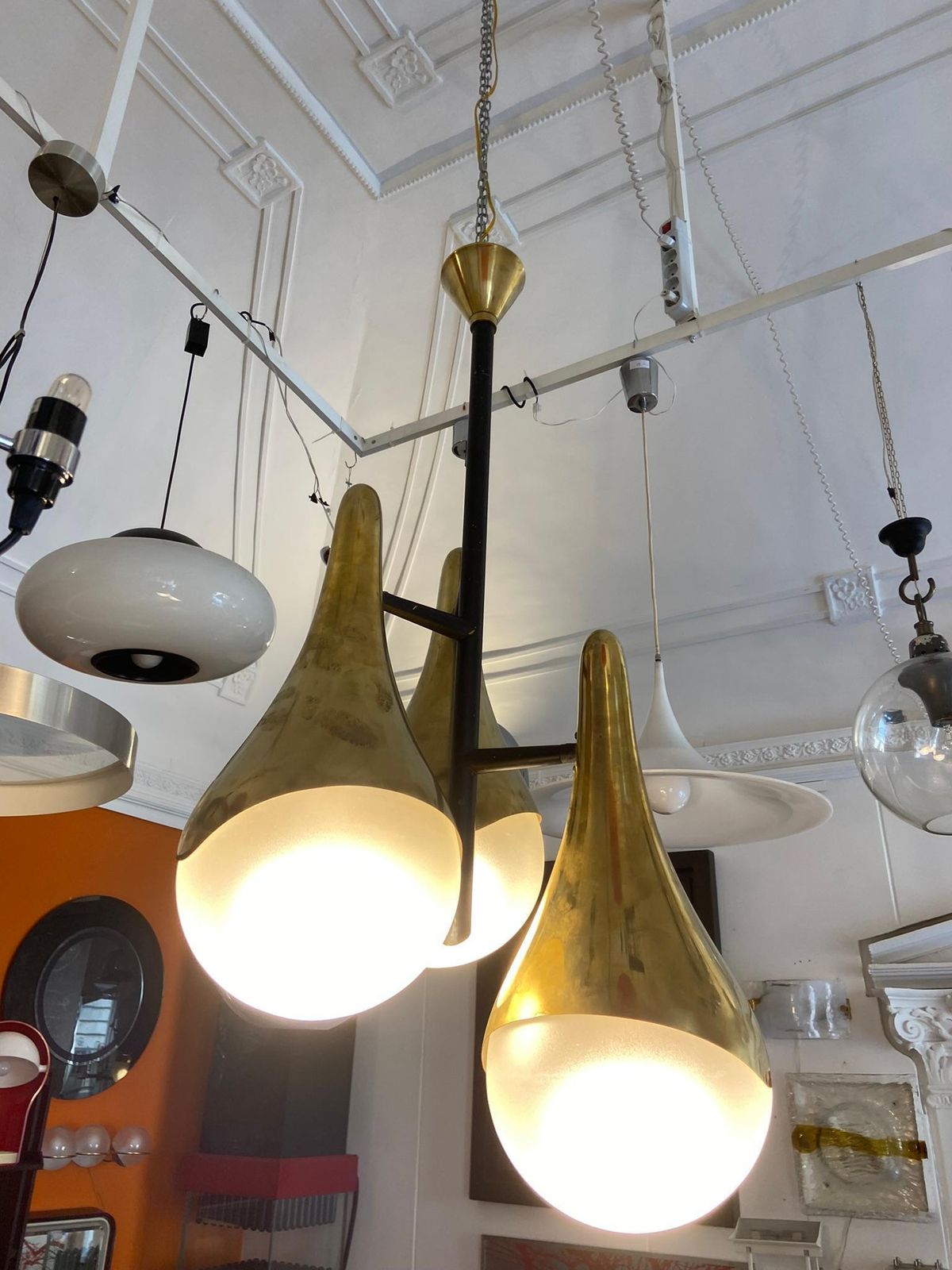 Max Ingrand For Fontana Arte Rare Chandelier, Italy 1960 photo Lighting
