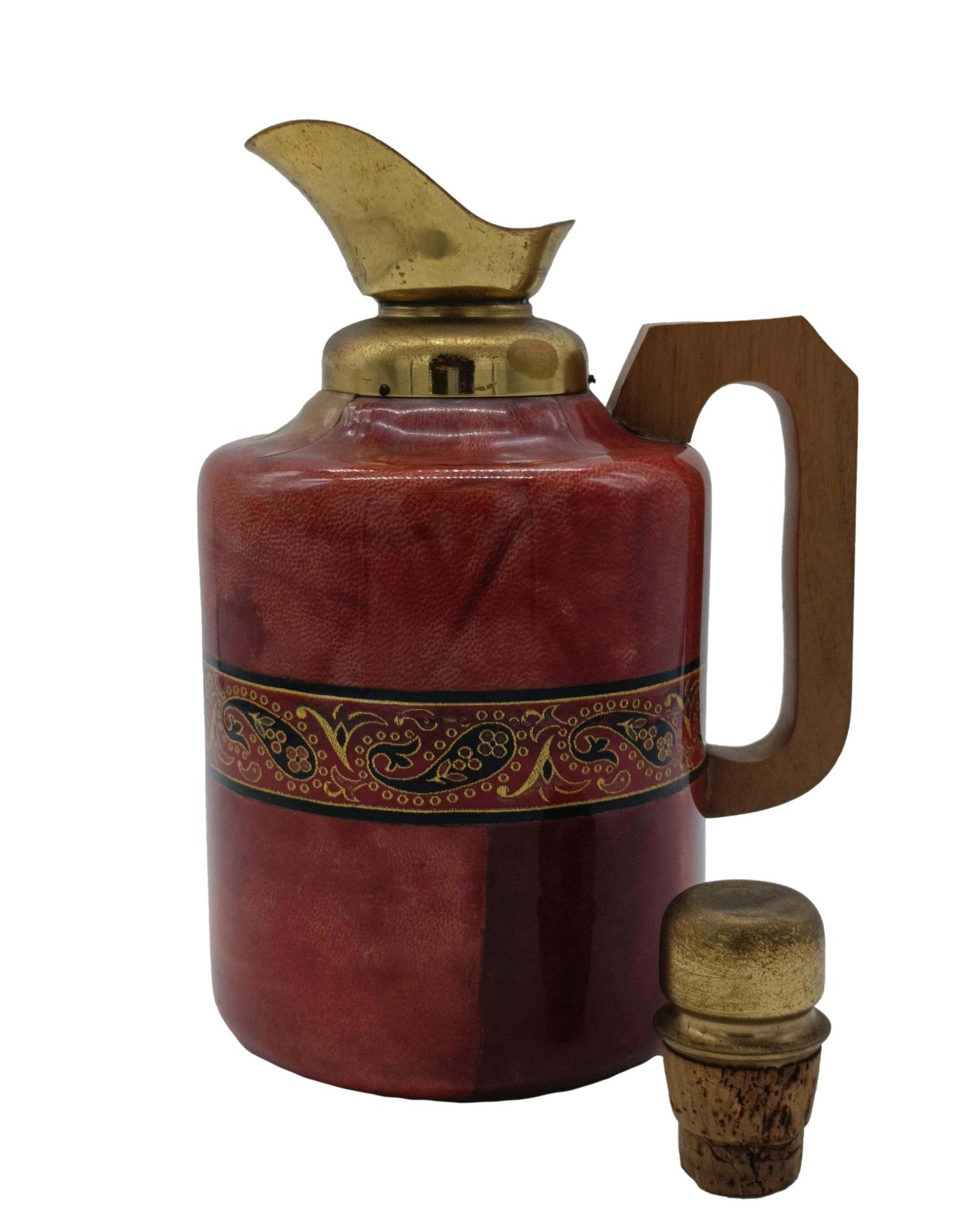 Aldo Tura For Macabo Goatskin And Brass Carafe, Italy 1960s photo Home Decor