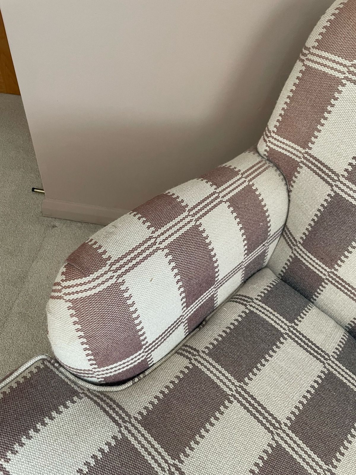 Beautiful Howard Style Chair In William Yeoward Basket Weave Fabric   Fixed Back photo for sale