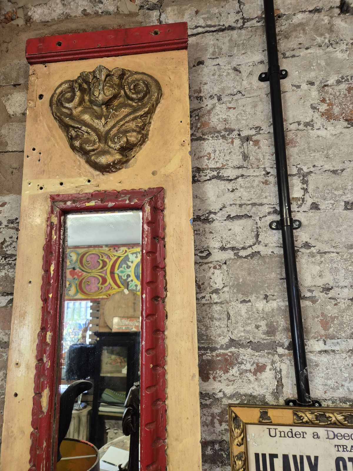 Original Victorian Fairground Mirrored Panel photo furniture