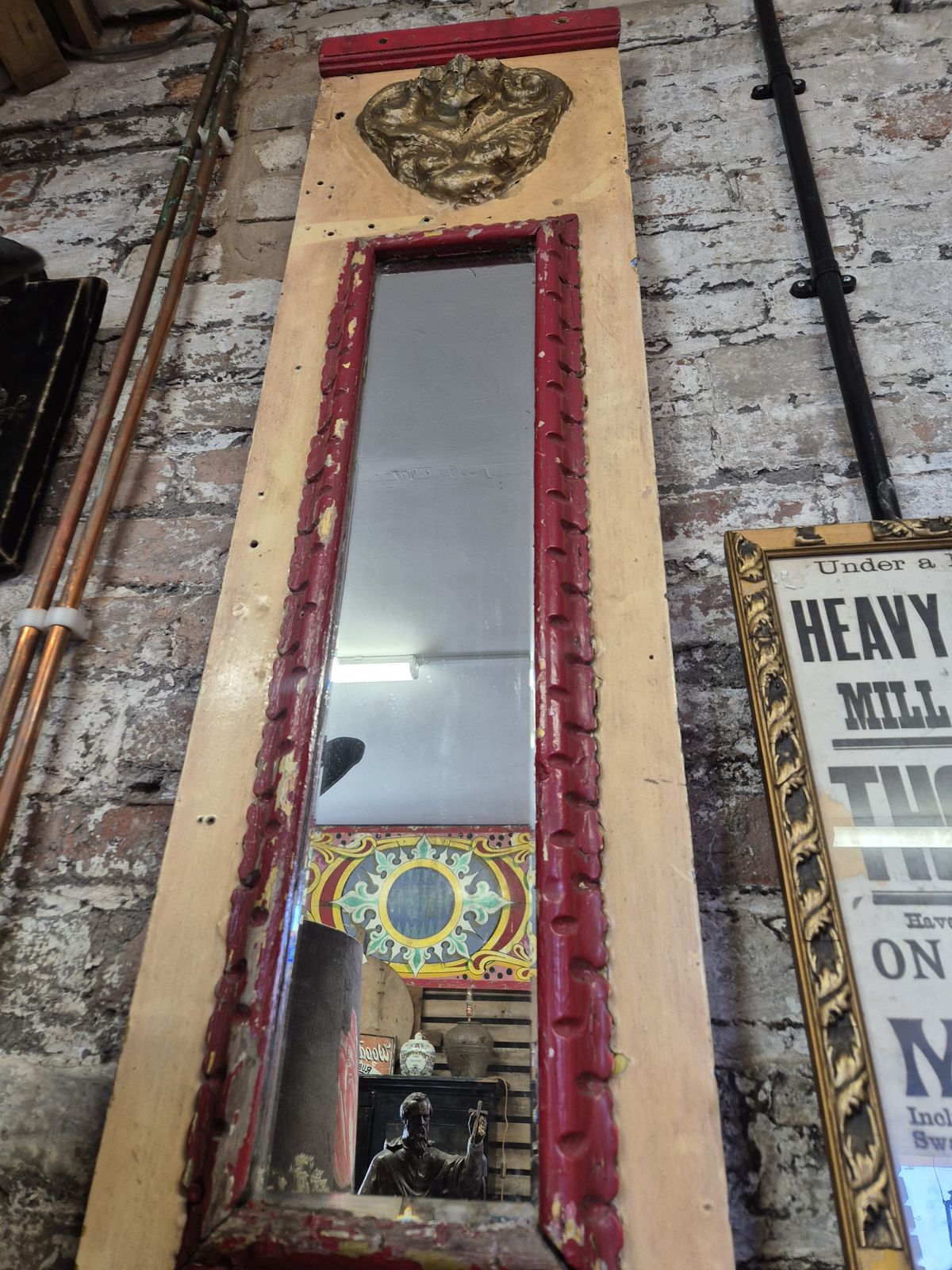 Original Victorian Fairground Mirrored Panel photo for sale