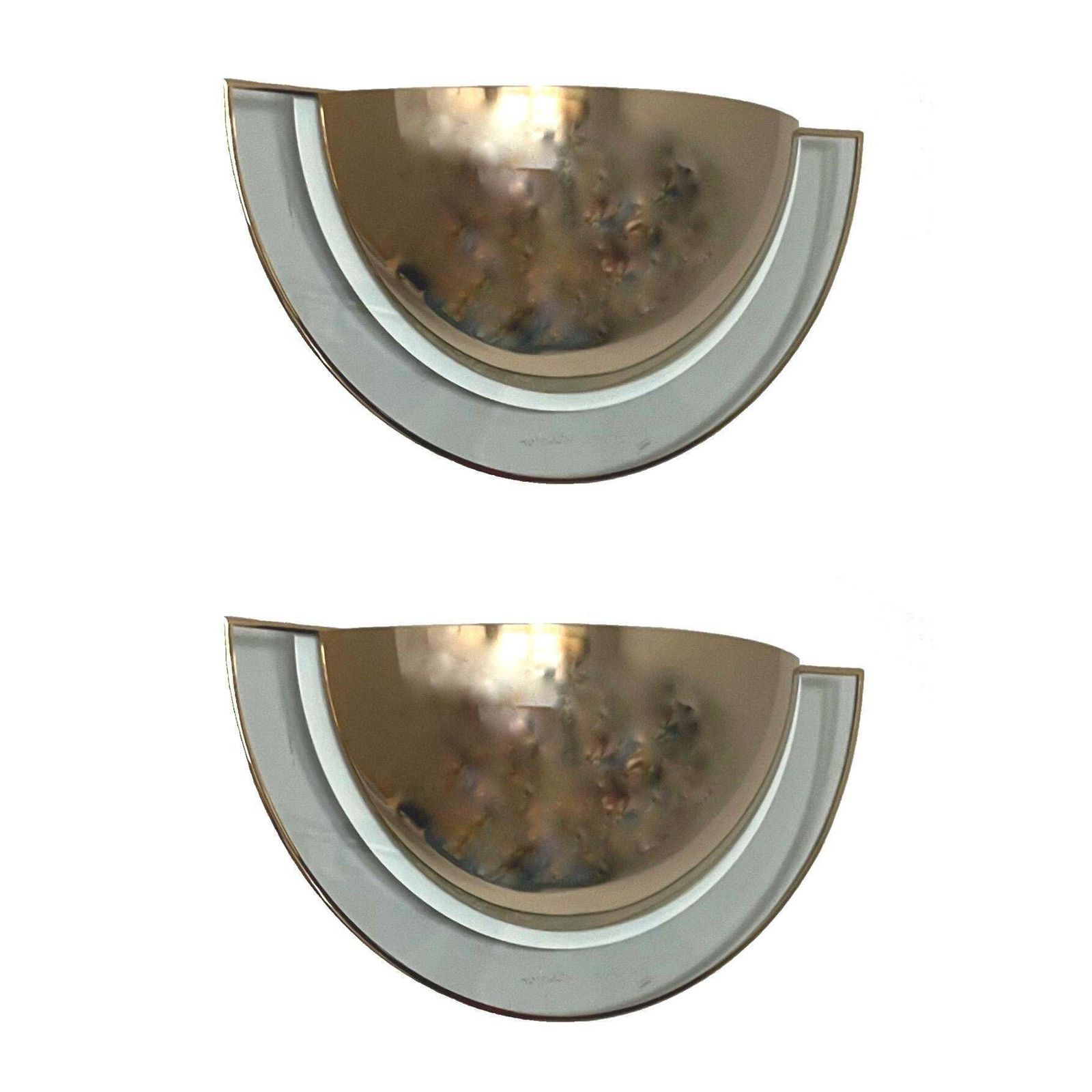 Postmodern Set Of Four Large Gold Wall Sconces By Estiluz, Barcelona, 1980s photo buy
