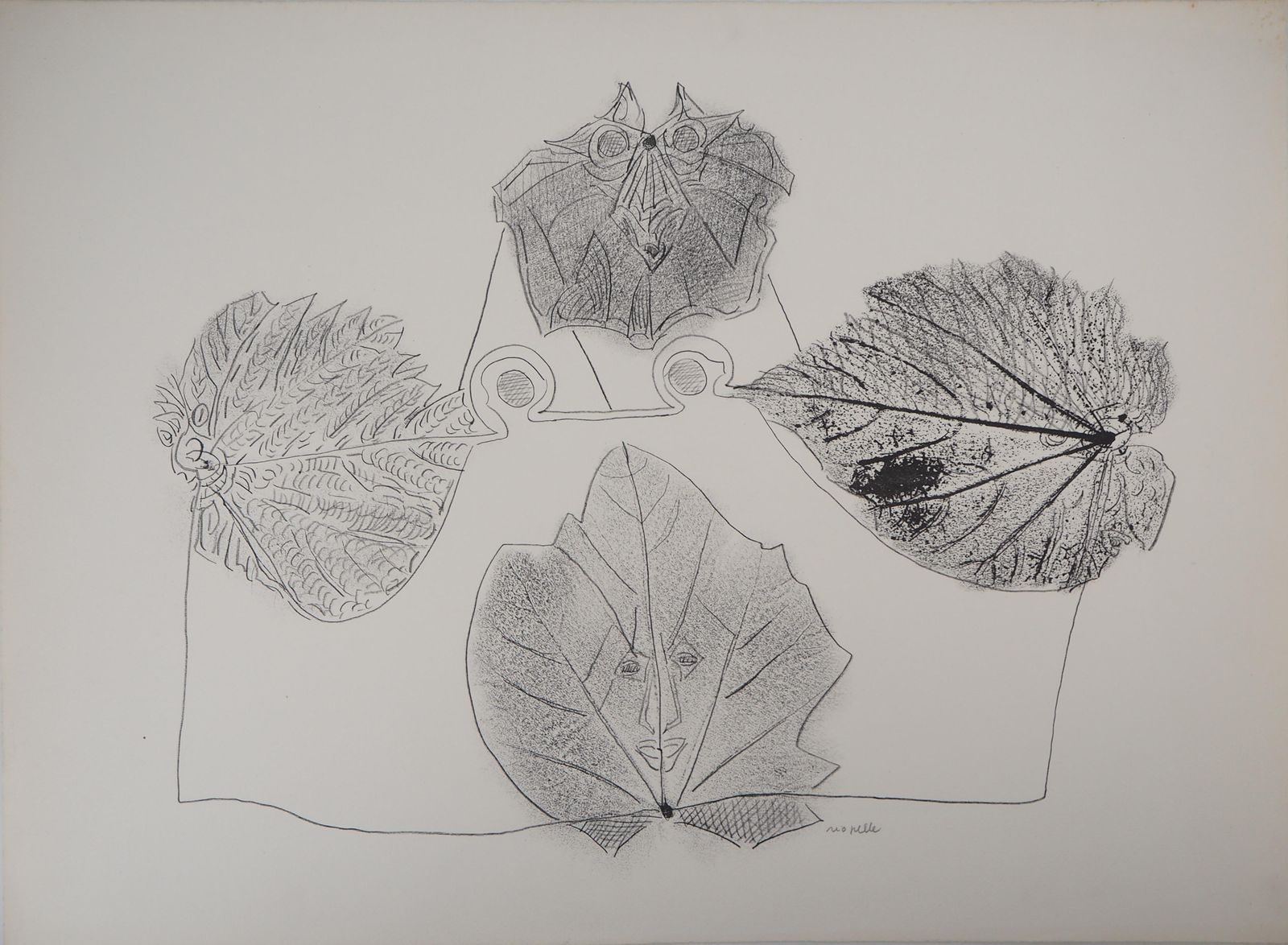 Jean Paul Riopelletribute To Nelligan : The Leafs   Original Lithograph, Handsigned1979