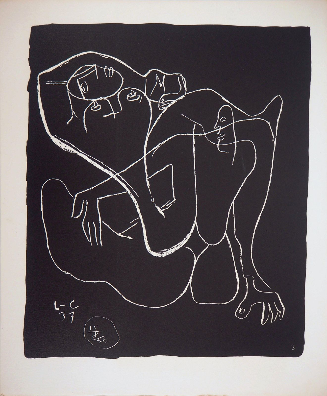 Le Corbusierpassion Of The Lovers   Original Lithograph (Atelier Michel Cassé), 19641964