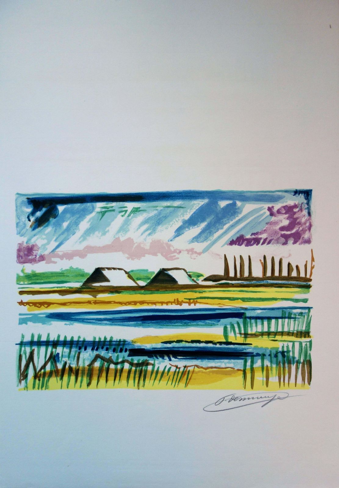 François Desnoyersalt Marshes   Original Handsigned Lithograph1965 photo for sale