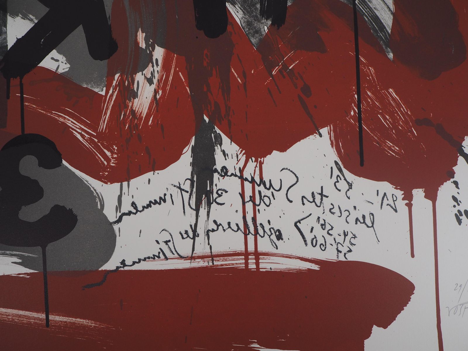 Wolf Vostellthe Scream,  The Crowd   Original Handsigned Lithograph   Ltd 85 Cop (Fluxus)1990 photo vinterior