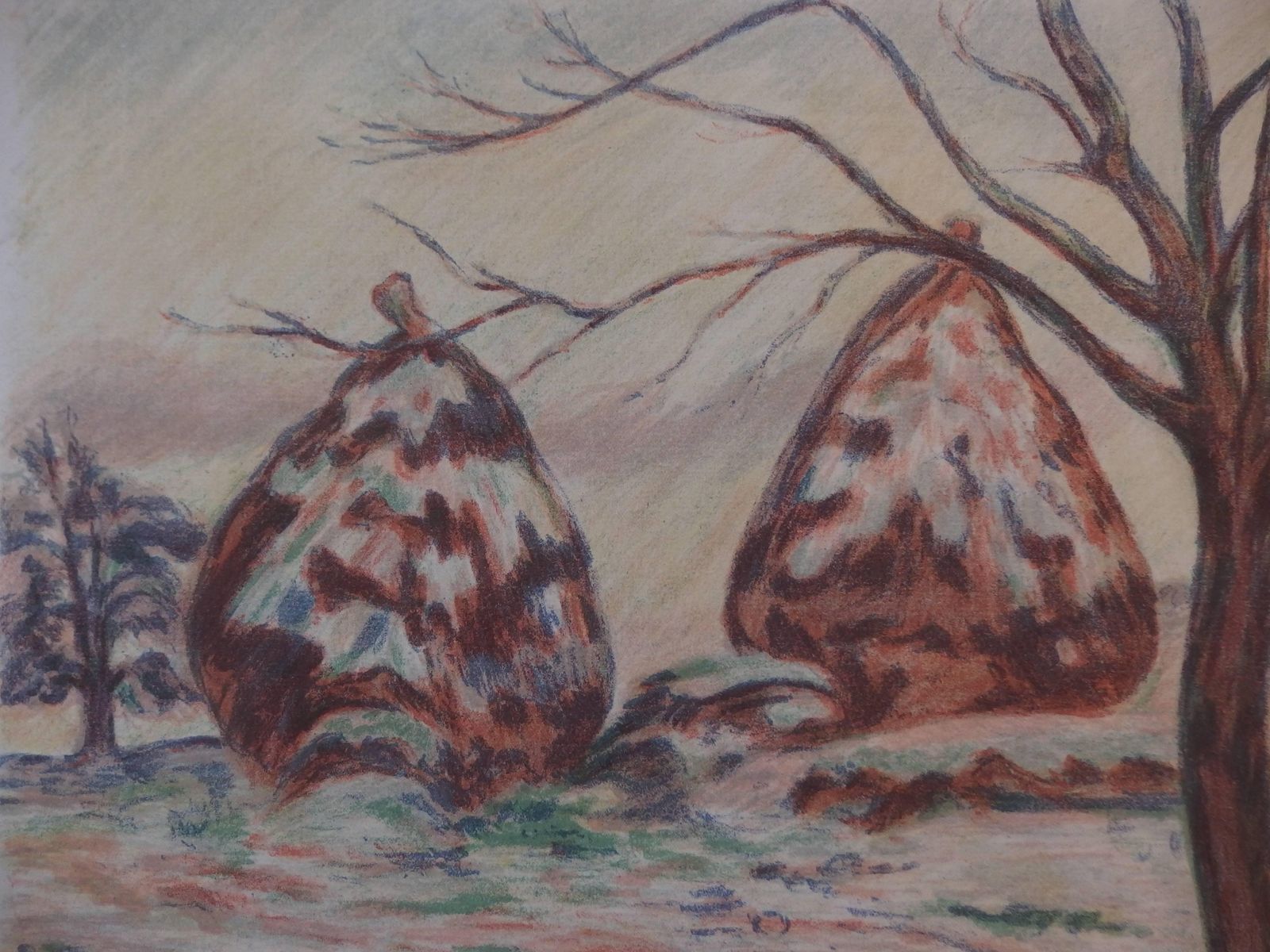Armand Guillauminhaystacks Near Palaiseau   Original Handsigned Lithograph   100 Copies1898 photo vinterior