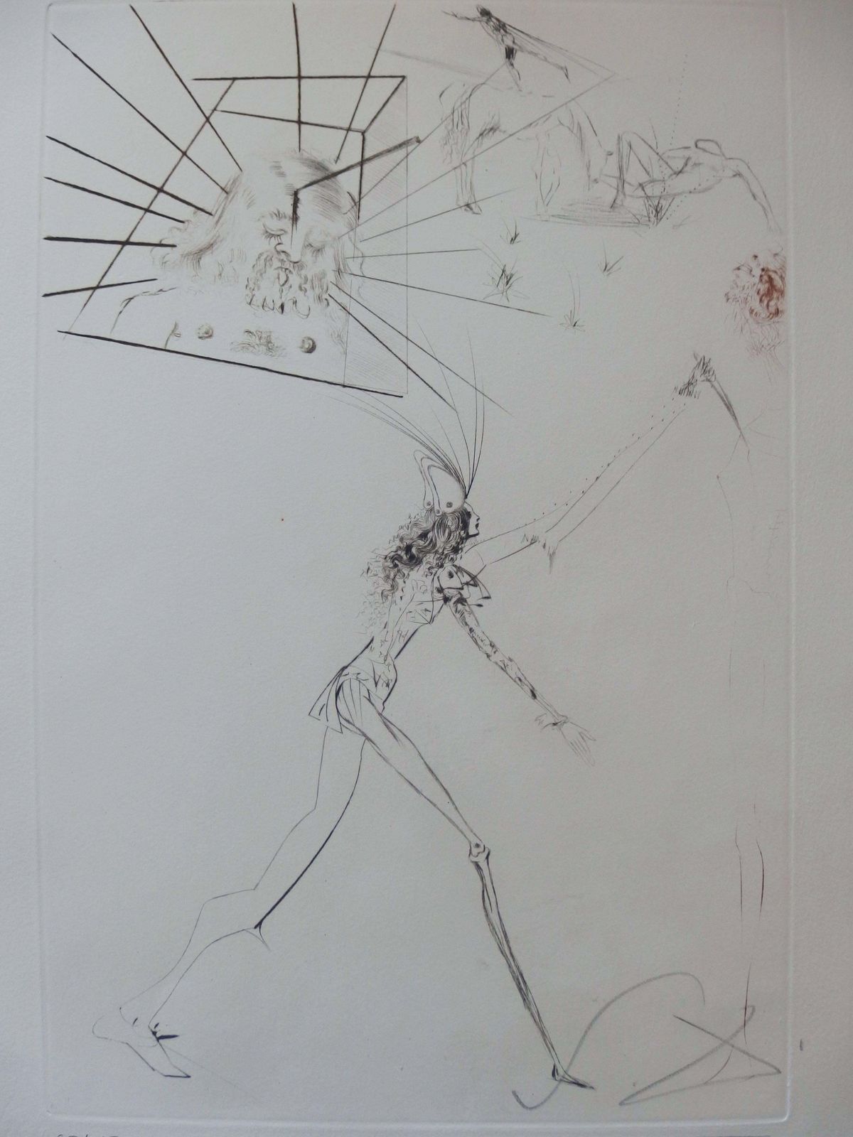 Les Trois Barons Felons ("The Three Bad Barons"), Original Etching, Handsigned1970 photo furniture