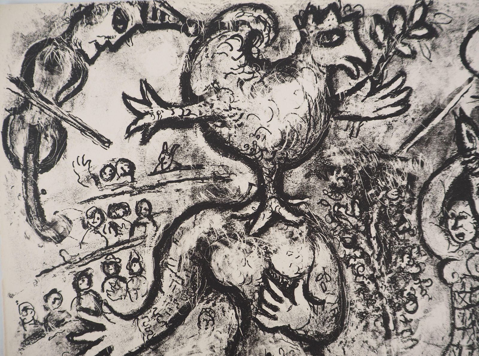 Marc Chagallthe Circus : Acrobats, Rooster And Horses   Original Lithograph (Mourlot #508)1967 photo 850.0
