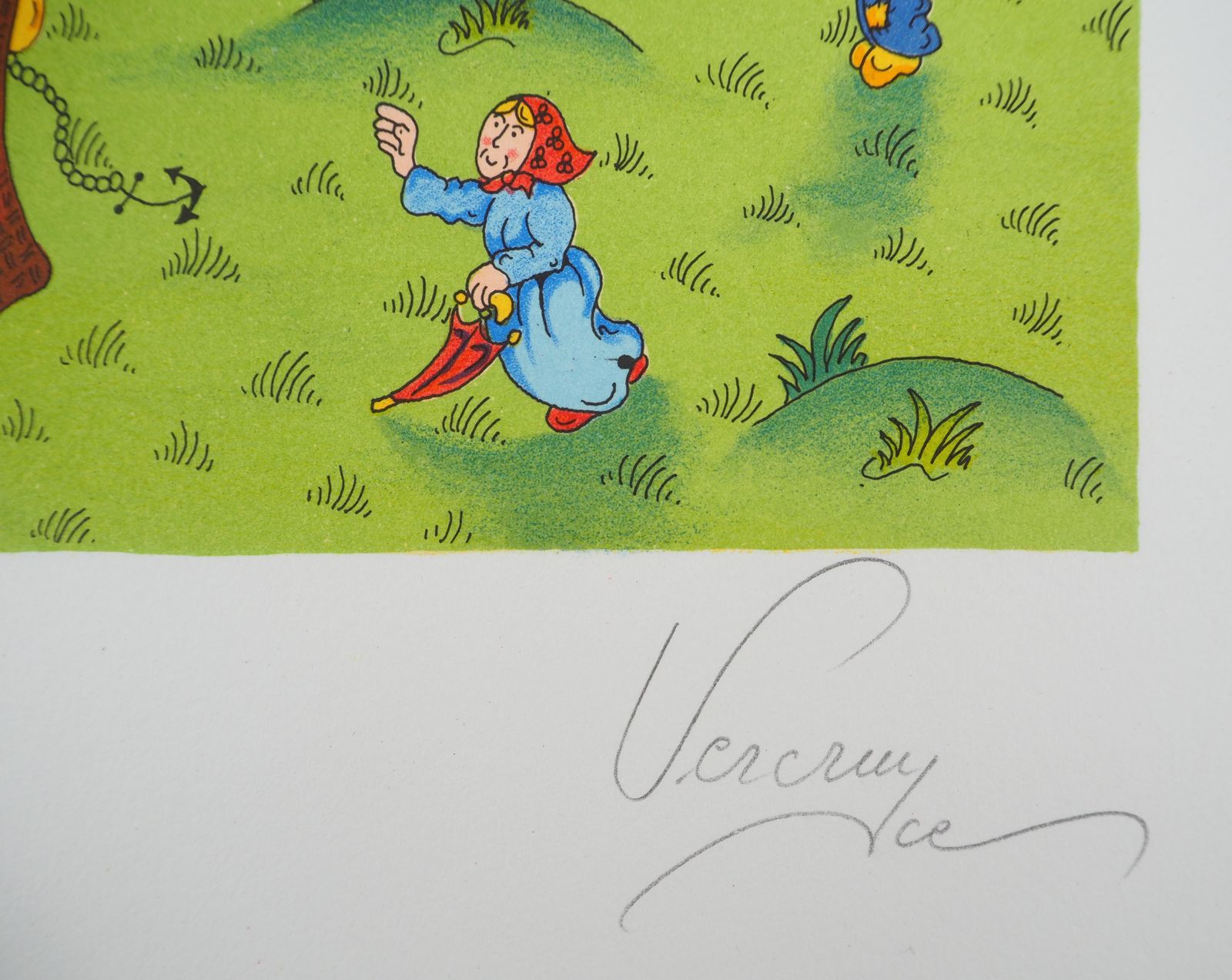 Bernard Vercruycenaive Art : The Balloon   Original Lithograph, Signed And Numbered / 100 photo furniture