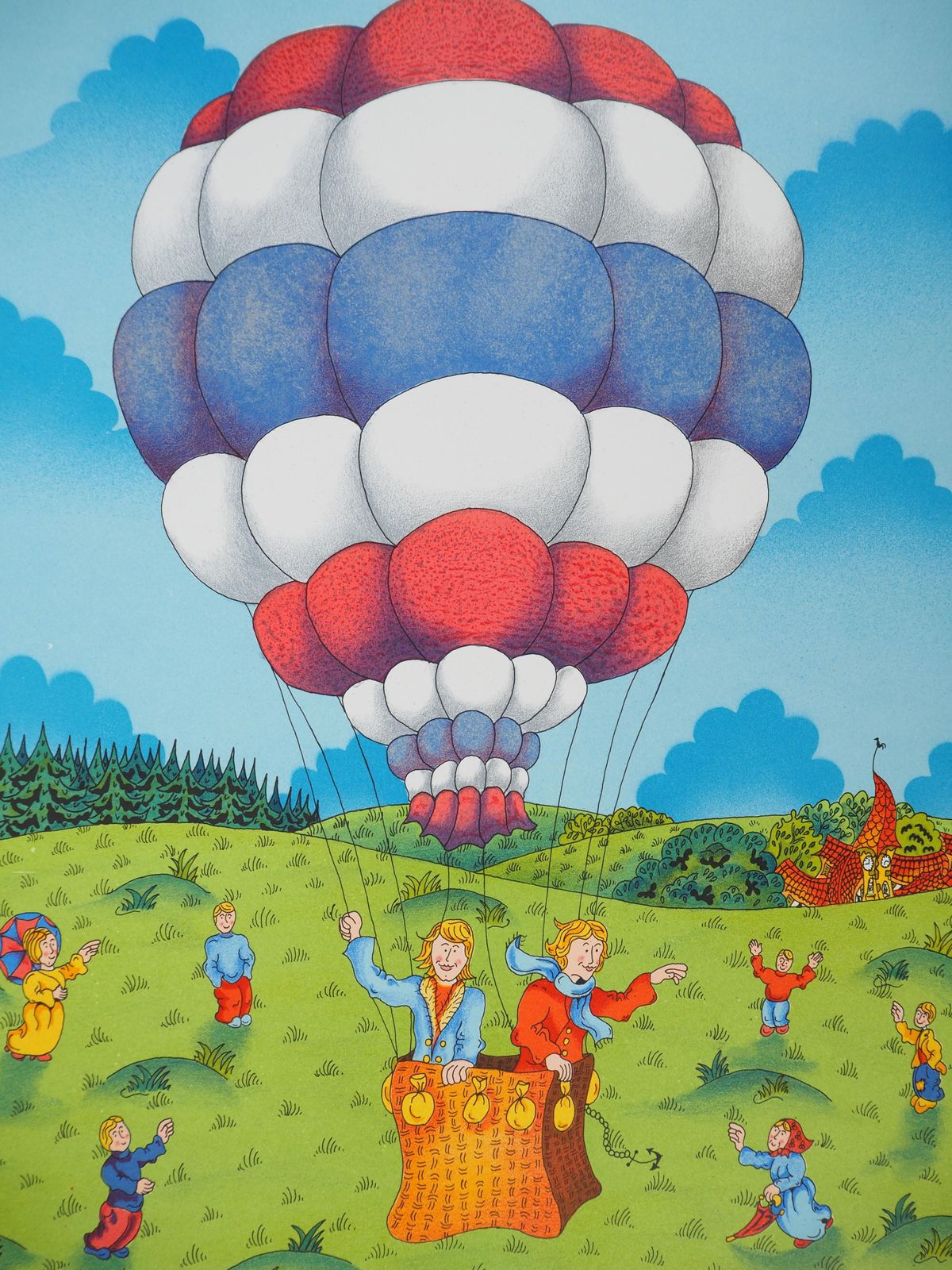 Bernard Vercruycenaive Art : The Balloon   Original Lithograph, Signed And Numbered / 100 photo 102.0