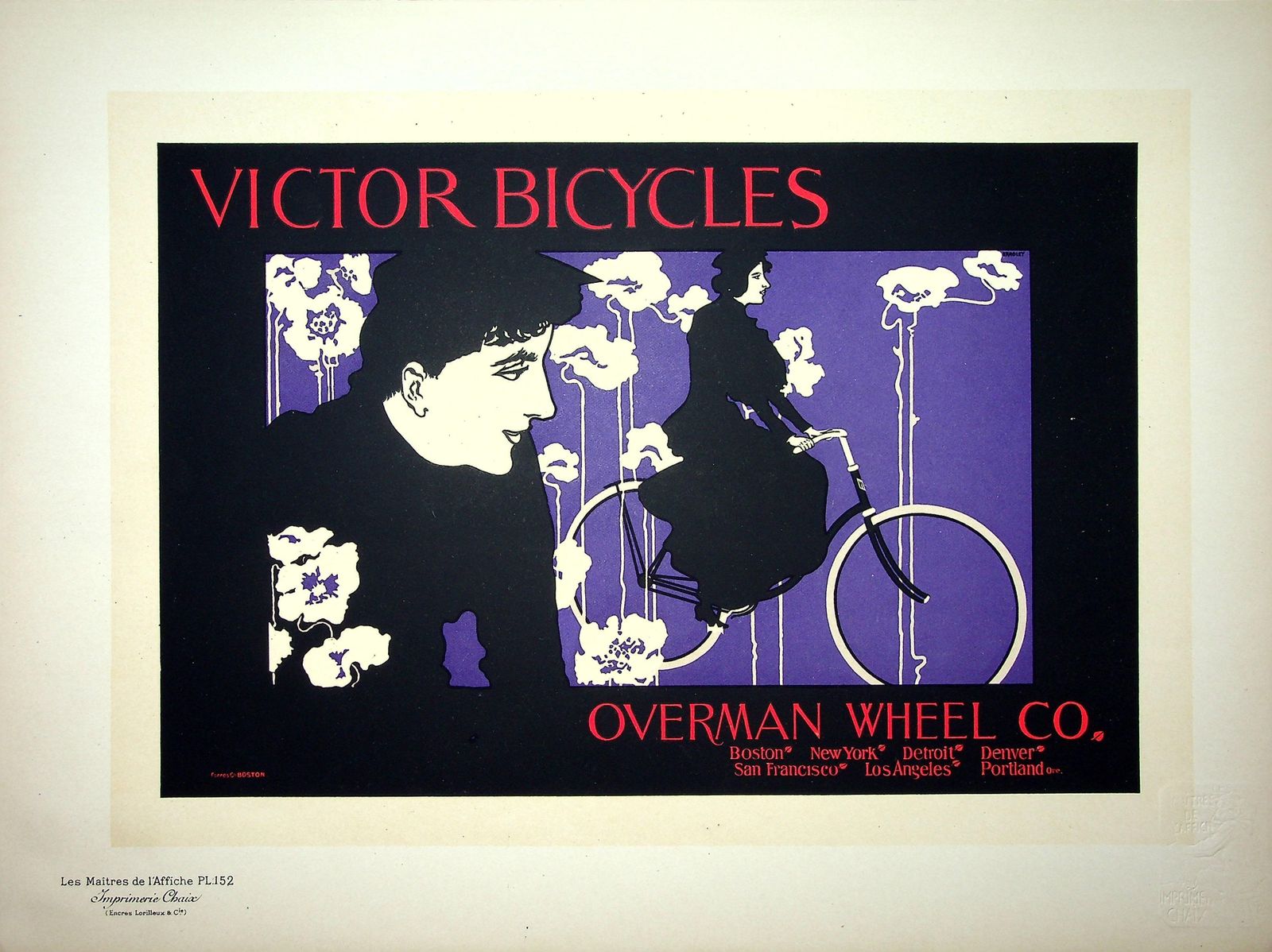 William H. Bradley Woman On Her Bicycle   Original Lithograph (Les Maîtres De L'affiche), 18991899