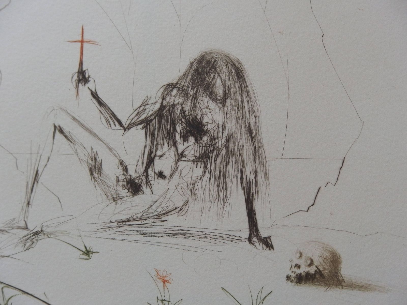 Frère Orgin, L'hermite ("Brother Orgin, The Hermit"), Etching, Handsigned1970 photo Art
