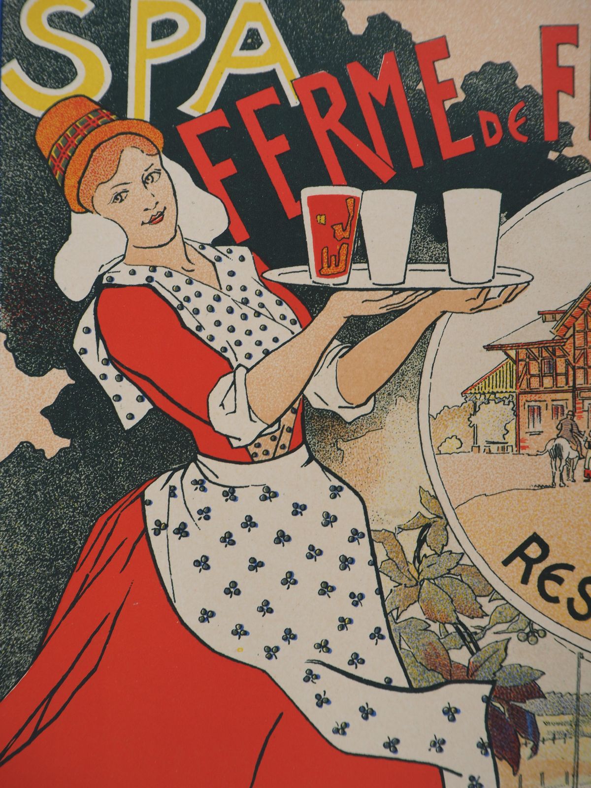 Edouard Duyck & Adolphe Crespinwaitress Bringing Belgian Beer   Lithograph (Les Maîtres De L'affiche), 18951895 photo 255.0