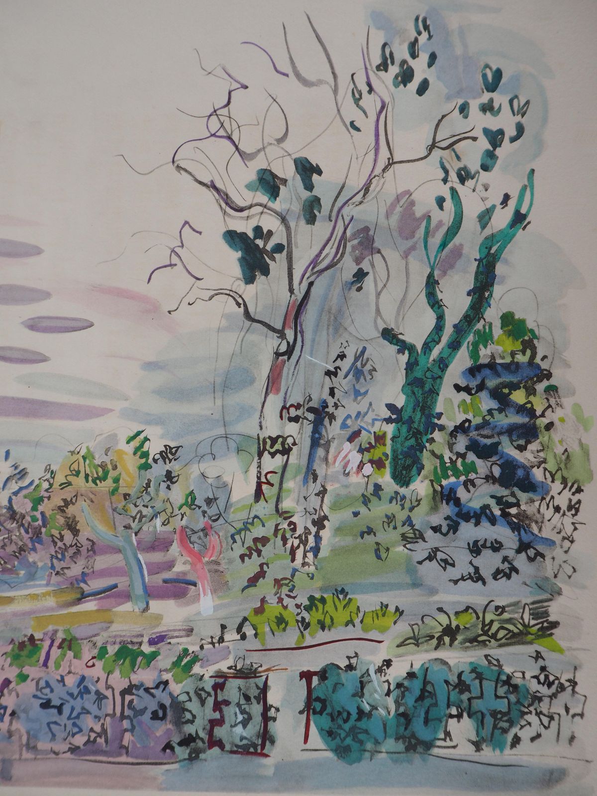 Raoul Dufysunset On The Vineyards   Original Lithograph1953 photo for sale