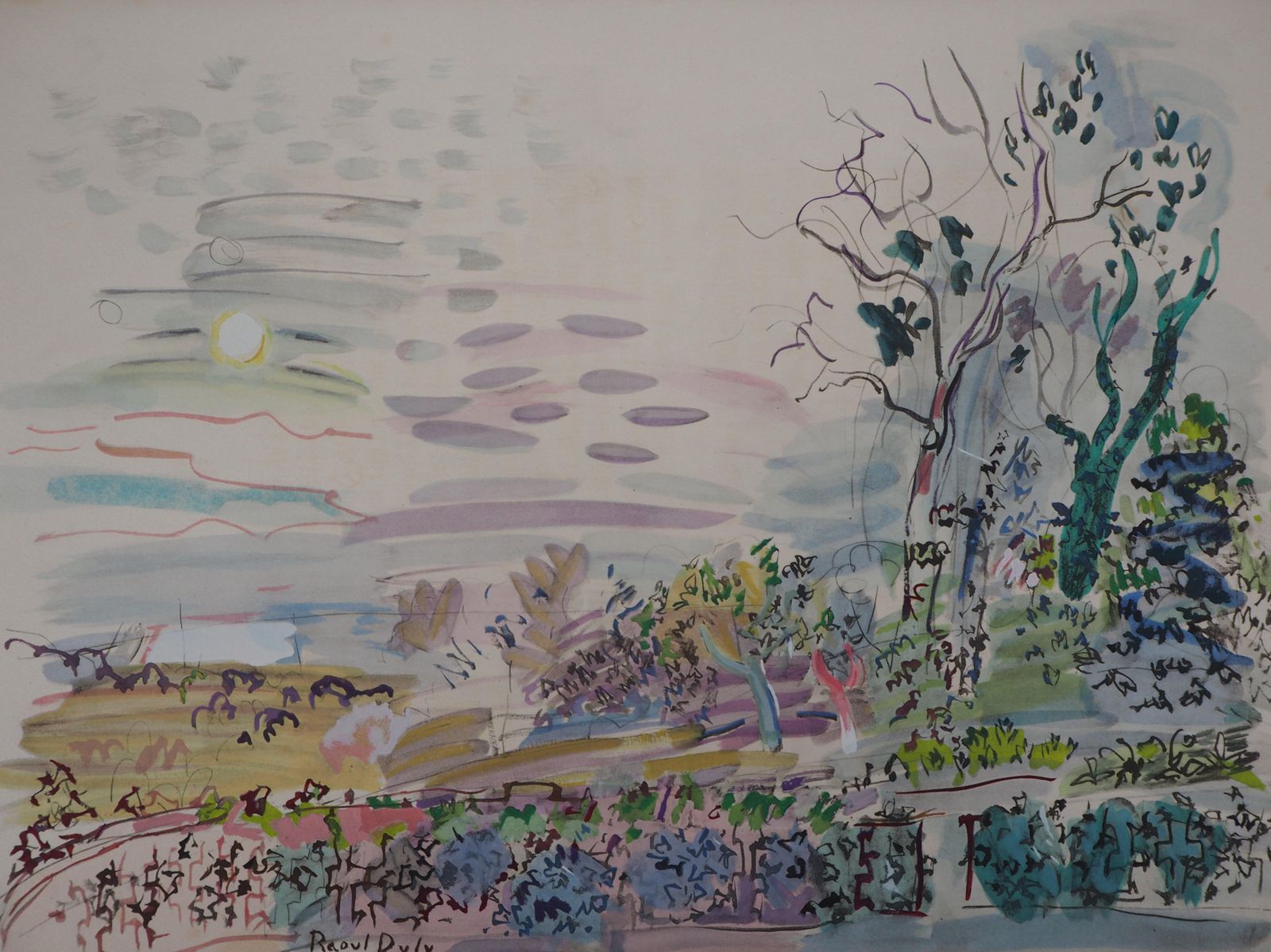Raoul Dufysunset On The Vineyards   Original Lithograph1953 photo 425.0