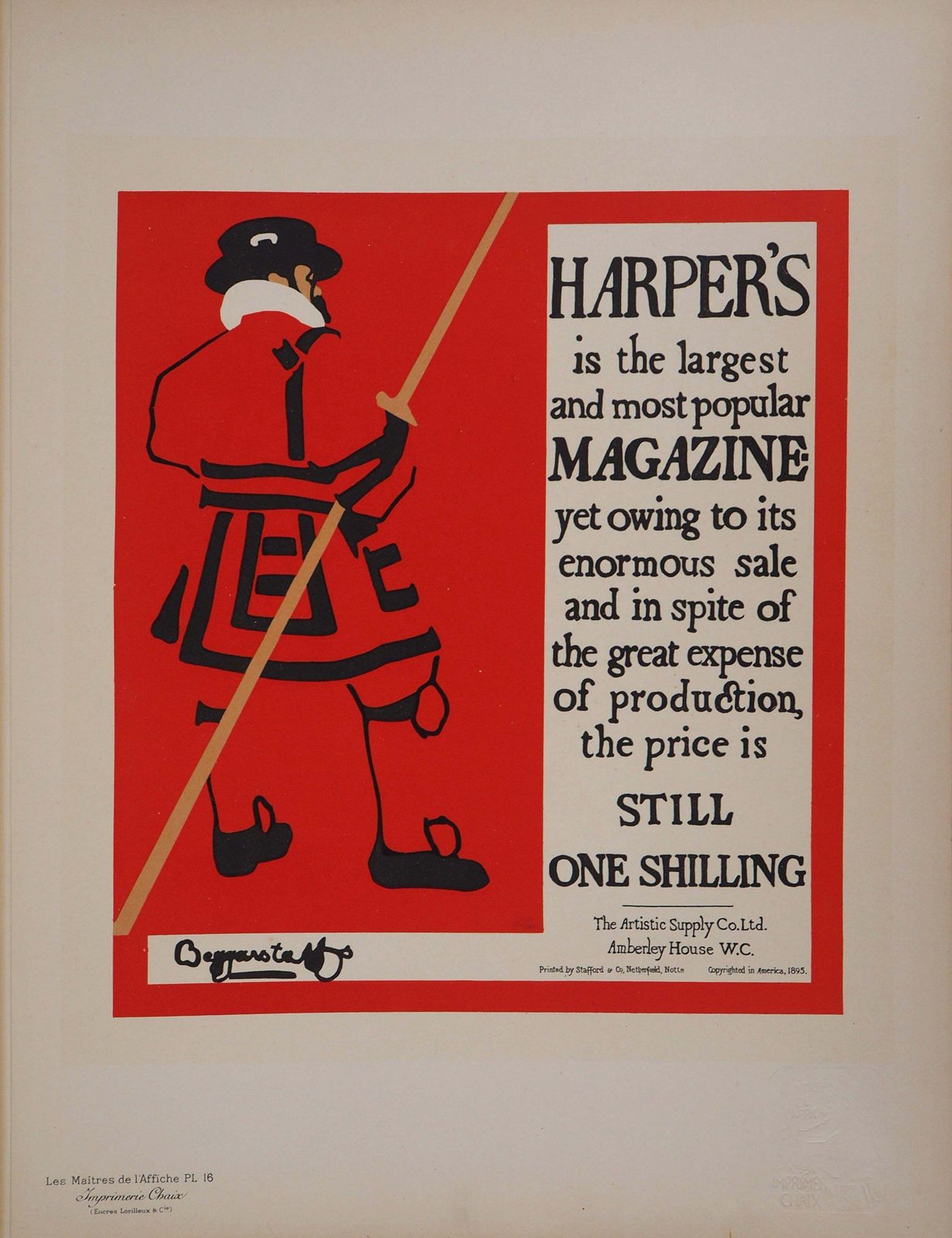 Beggarstaffs 1harper's Magazine   Lithograph (Les Maîtres De L'affiche), 1895 1895 photo furniture