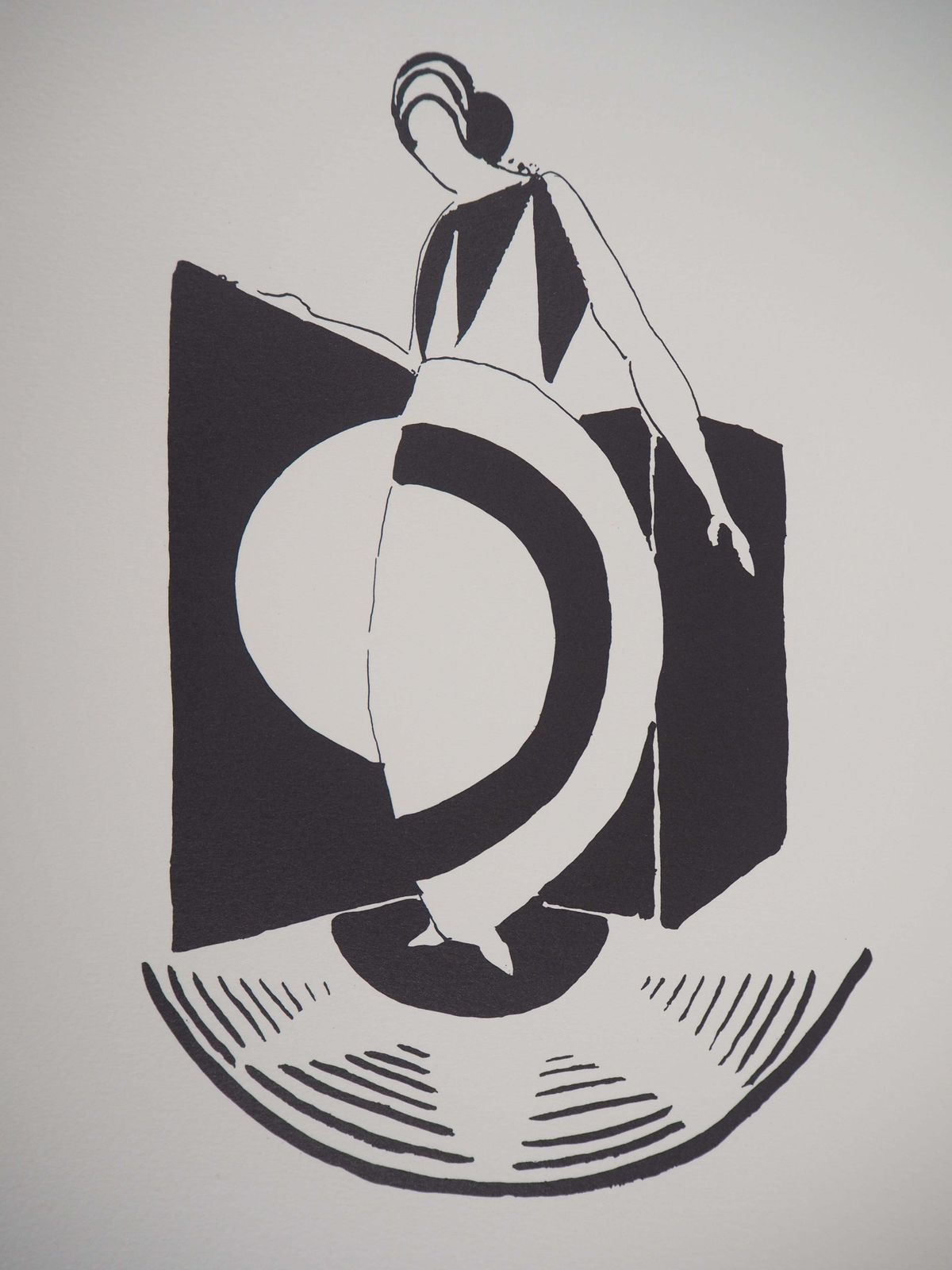 Sonia Delaunaywoman With Art Deco Dress   Lithograph (Artcurial Edition)1994 photo Art