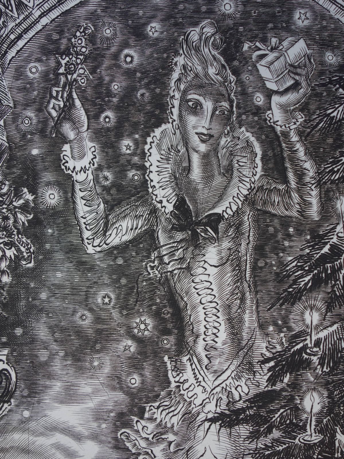 Albert Decarisdecember : Christmas Tree   Original Handsigned Etching   Exceptional N° 1/100 photo vinterior