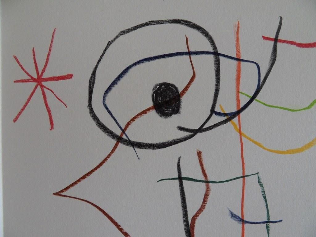 Joan Mirócomposition With Three Stars   Stone Lithograph   Maeght 19651965 photo Art