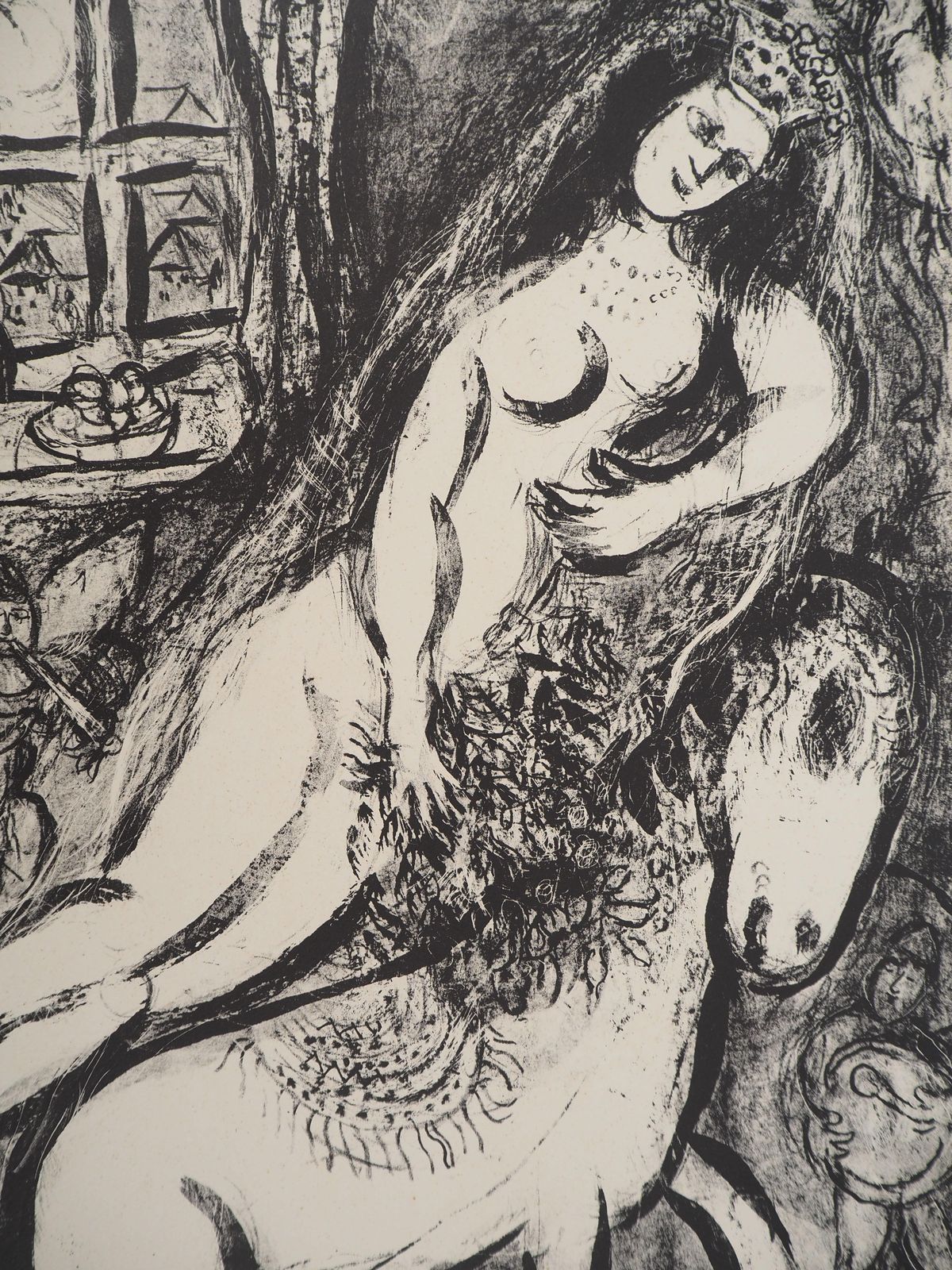 Marc Chagallthe Circus : Dreaming Bride   Original Lithograph (Mourlot #525)1967 photo furniture