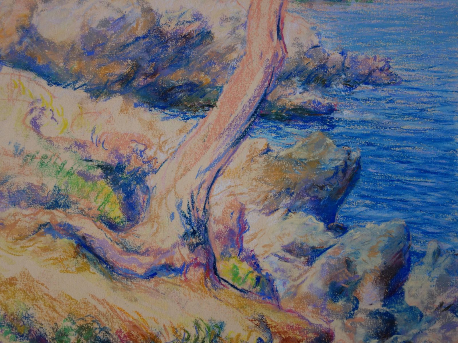 Gaston Coppenssavage Sea Coast Near Saint Tropez   Original Charcoals Drawing photo 680.0