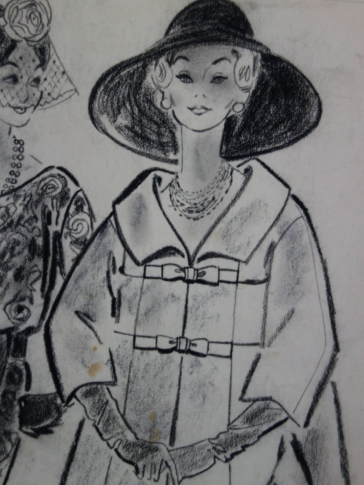 Rosy Andreasi Verdiermode Drawing : Pretty Elegant Girls   Original Charcoal Drawing photo Art