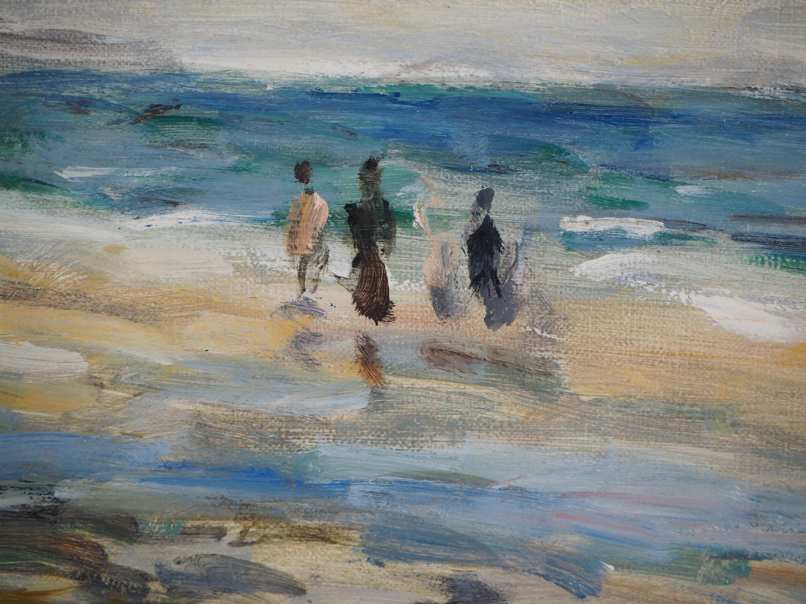 Jean Jacques Renenormandy : Boy On The Beach   Oil On Canvas Hansigned photo buy