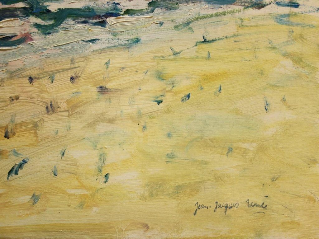 Jean Jacques Renetravel, In Front Of The Atlantic Ocean   Oil On Canvas Hansigned photo vinterior