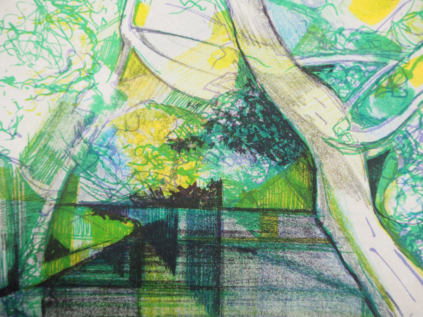 Camille Hilairerivers In France : A Peaceful Place   Original Handsigned Lithograph1975 photo Art