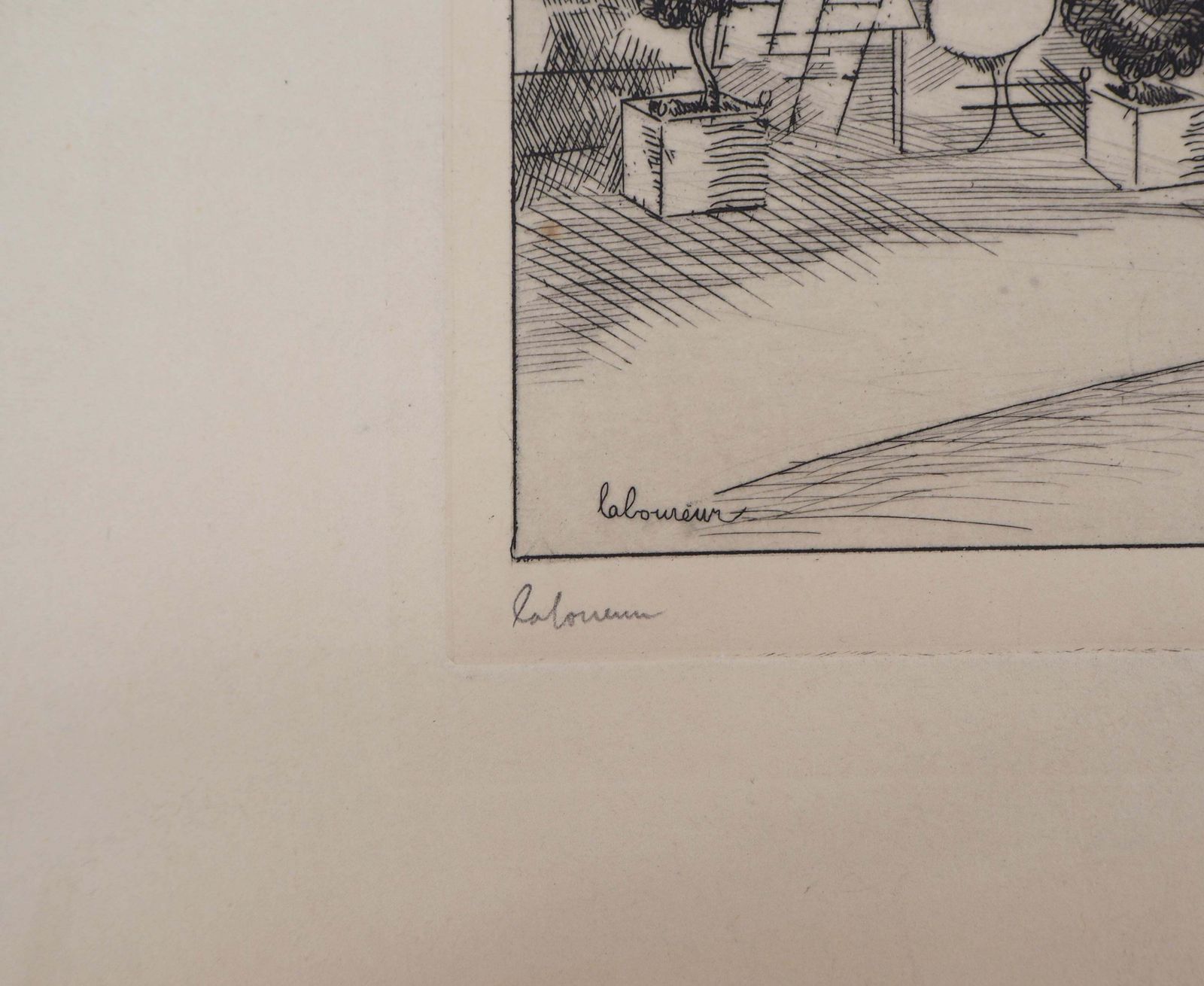 Jean Emile Laboureurthe Harbor Cafe   Original Etching, Handsigned1923 photo for sale