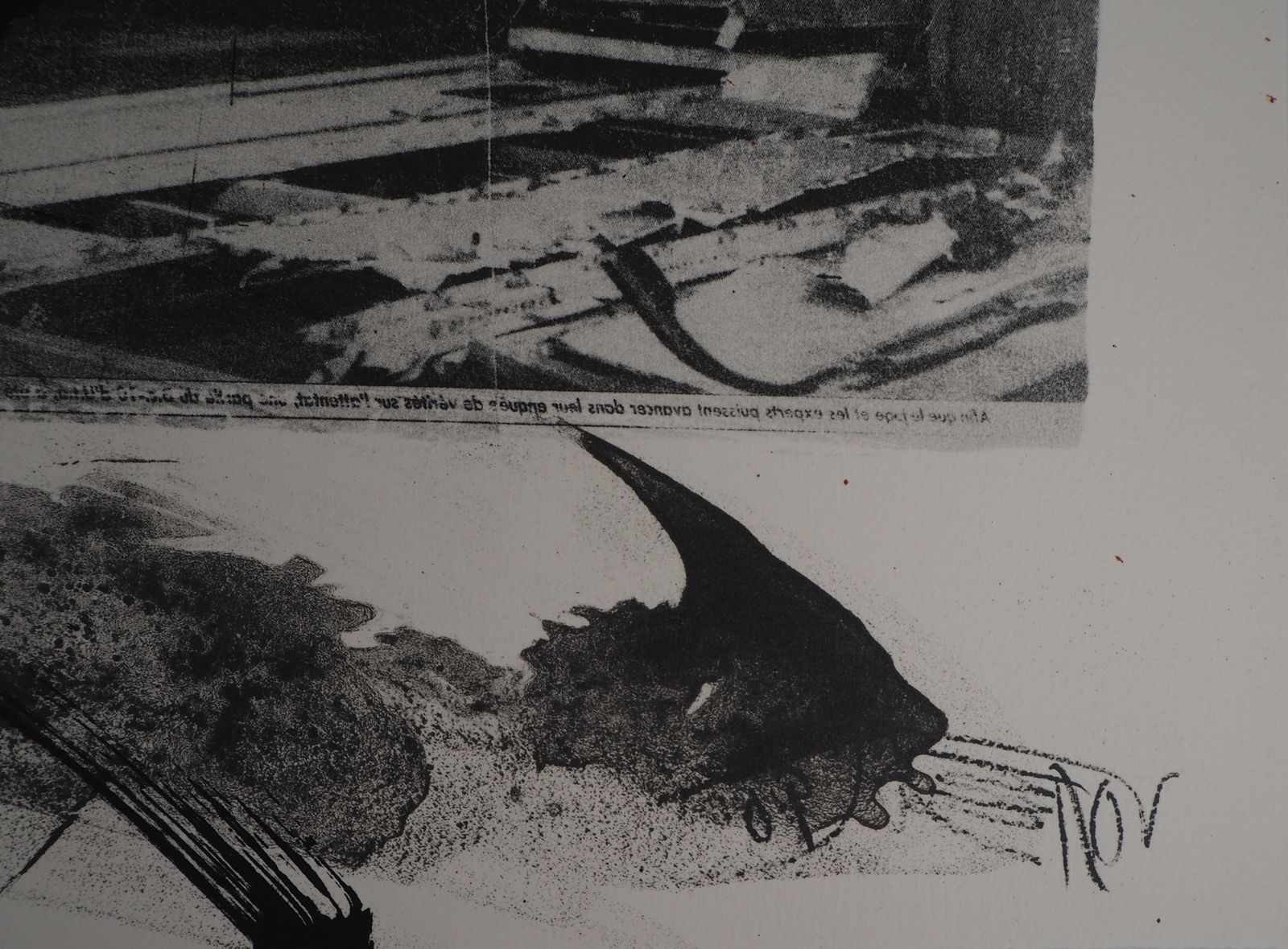 Wolf Vostellthe Scream,  The Accident   Original Handsigned Lithograph   Ltd 85 Cop (Fluxus)1990 photo Art