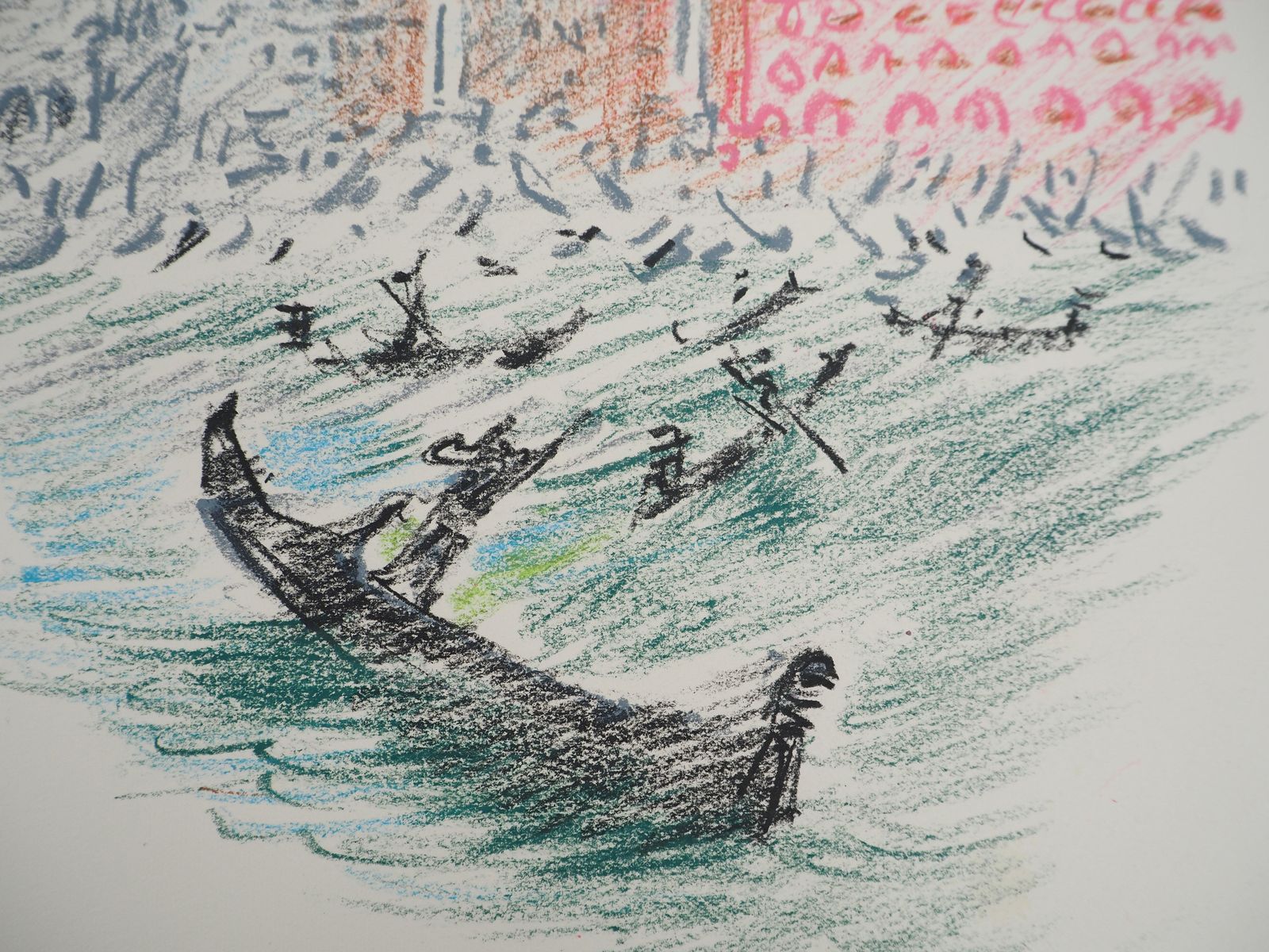 André Massonvenice : The Basin Of San Marco With Gondola   Original Handsigned Drawing photo buy
