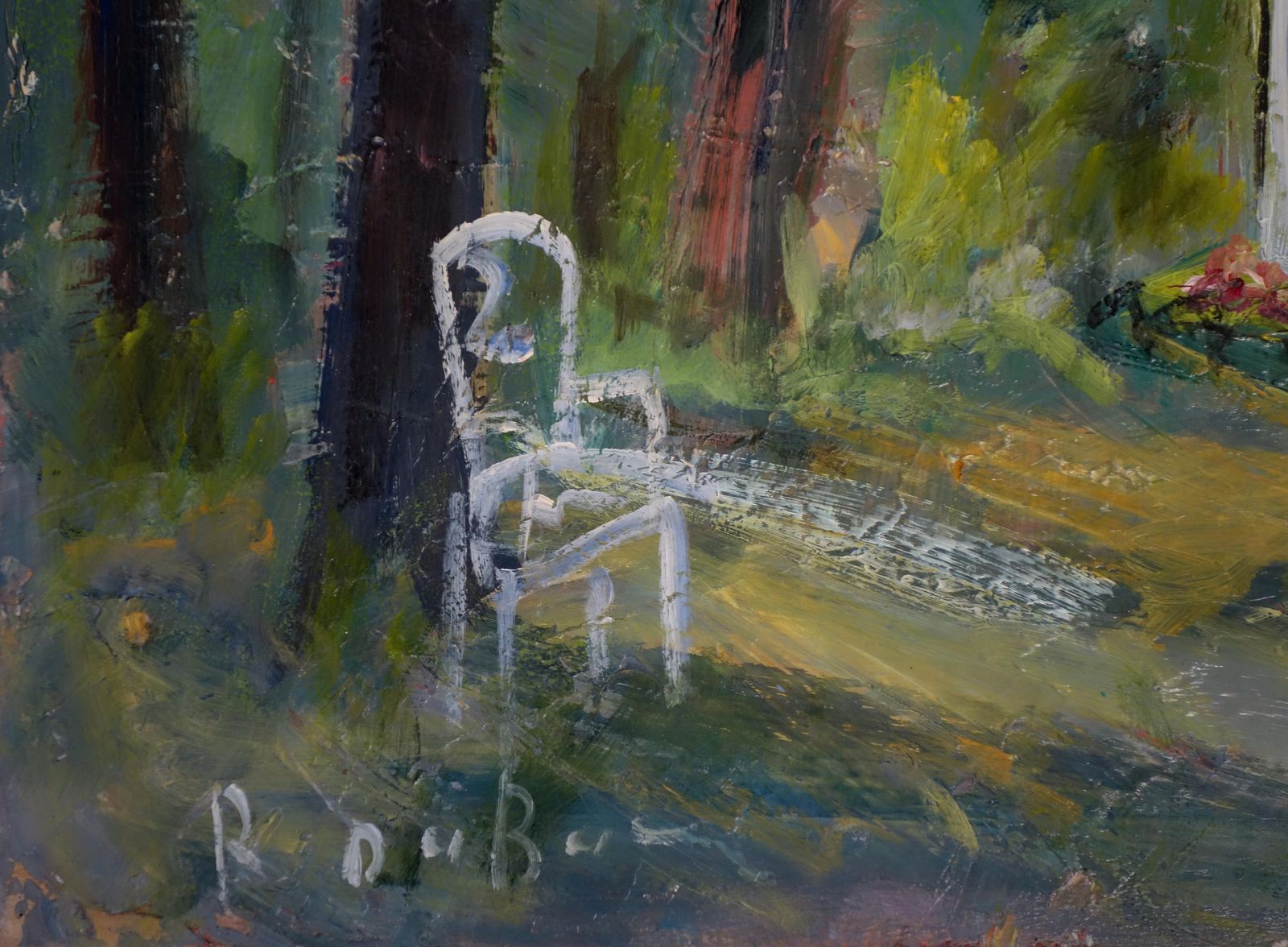 Roland Dubucauvers Sur Oise : Van Gogh Square   Oil On Canvas photo furniture