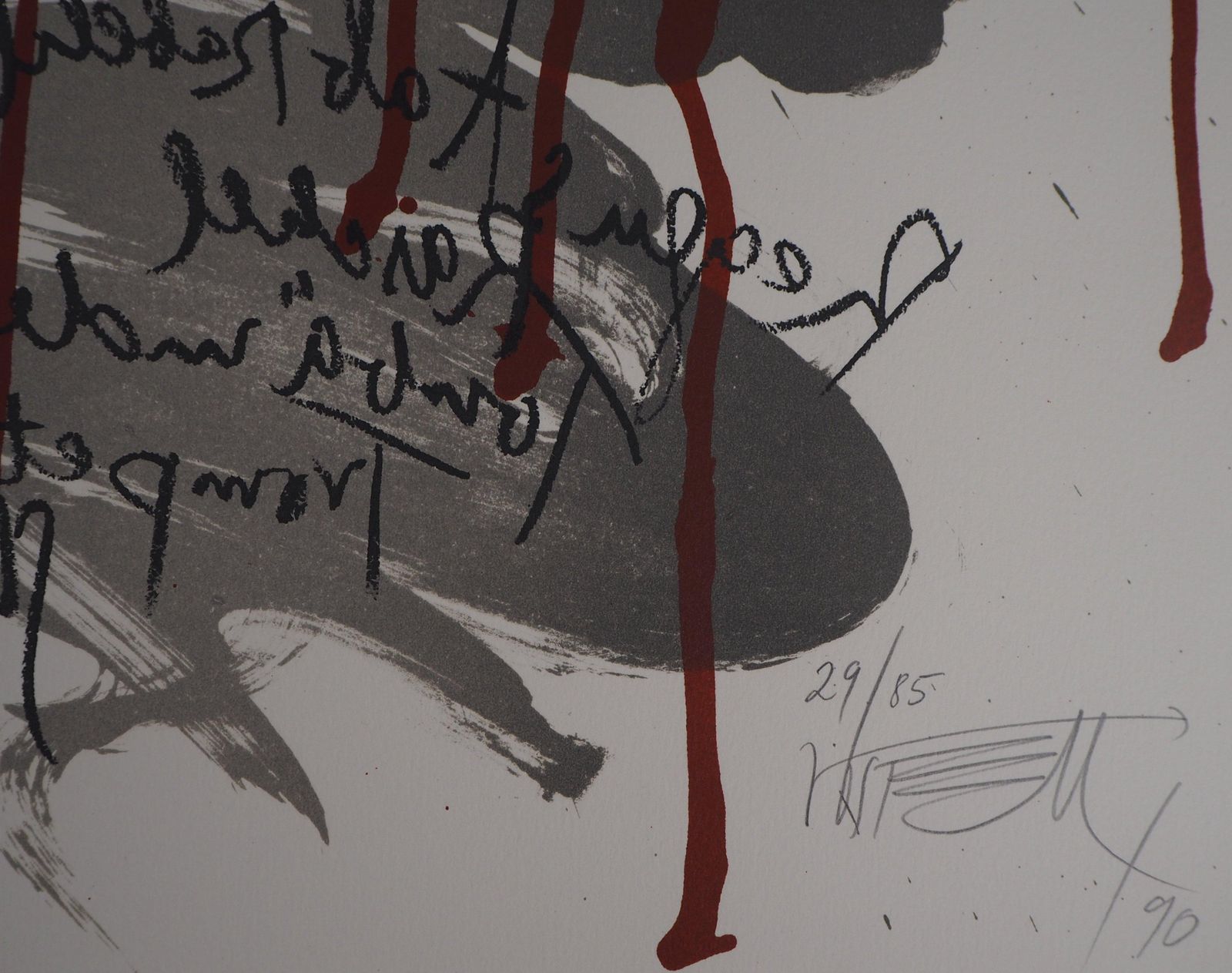Wolf Vostellthe Scream,  The Ground   Original Handsigned Lithograph   Ltd 85 Cop (Fluxus)1990 photo for sale
