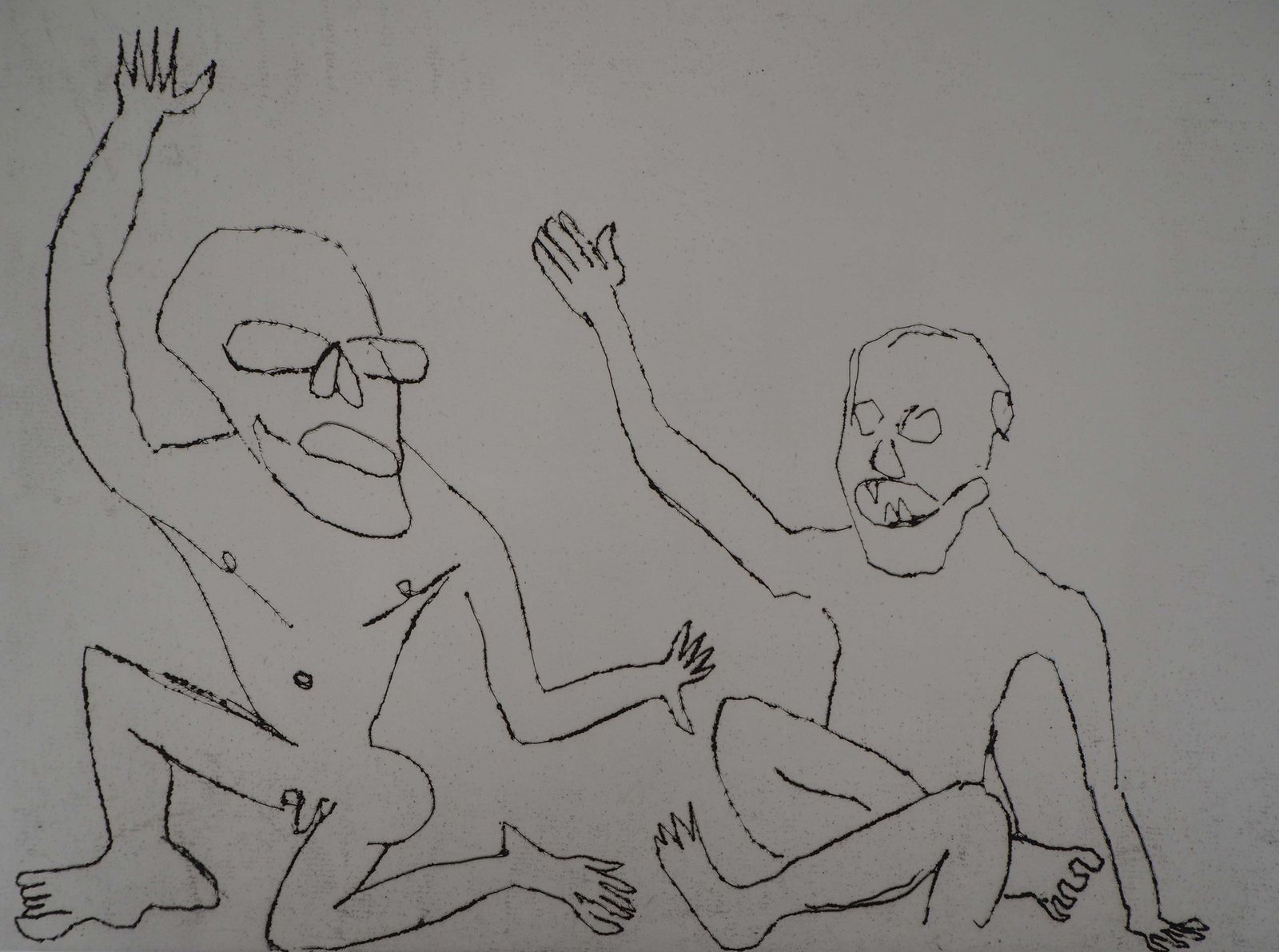 Alexander Caldersanta Claus : Two Men   Original Handsigned Etching1974 photo furniture