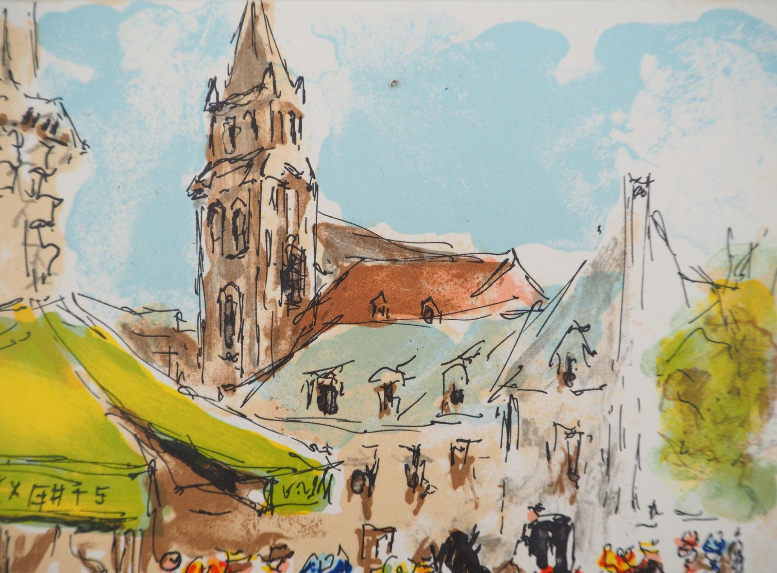 Urbain Huchetparis : Saint Germain Des Pres   Original Lithograph Handsigned And Numbered1980 photo furniture