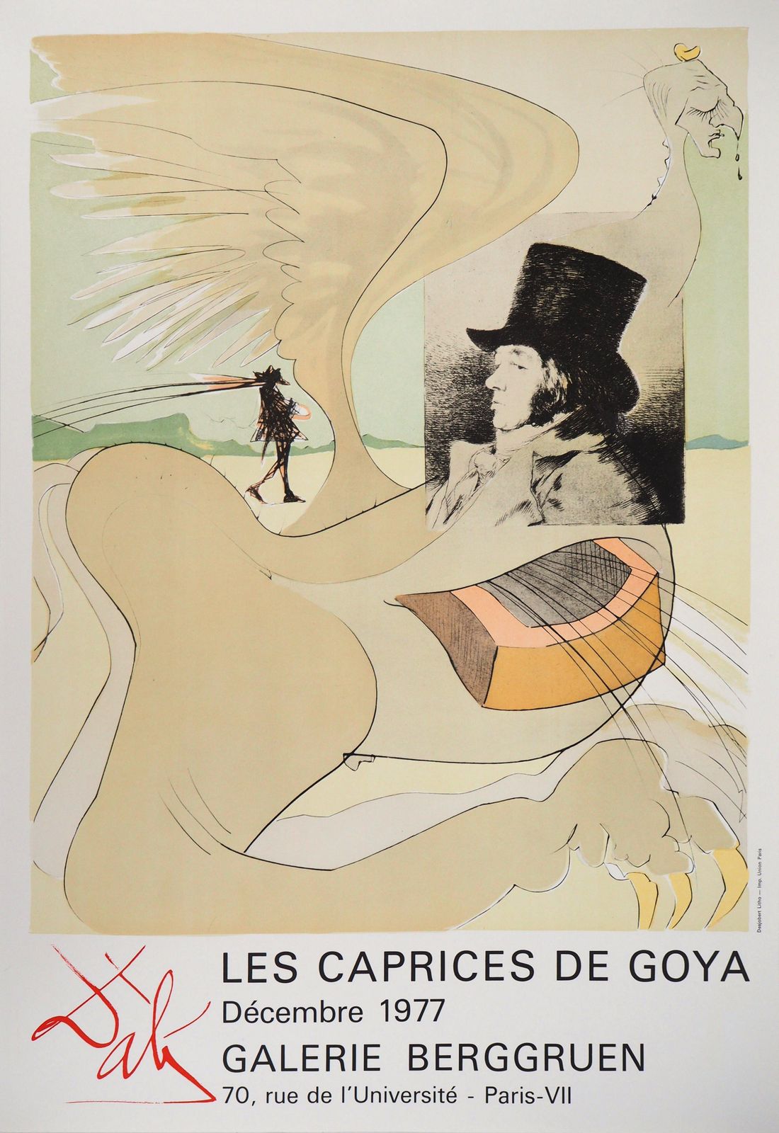(After) Salvador Daliles Caprices De Goya   Lithograph Poster (Field #77 3)1977