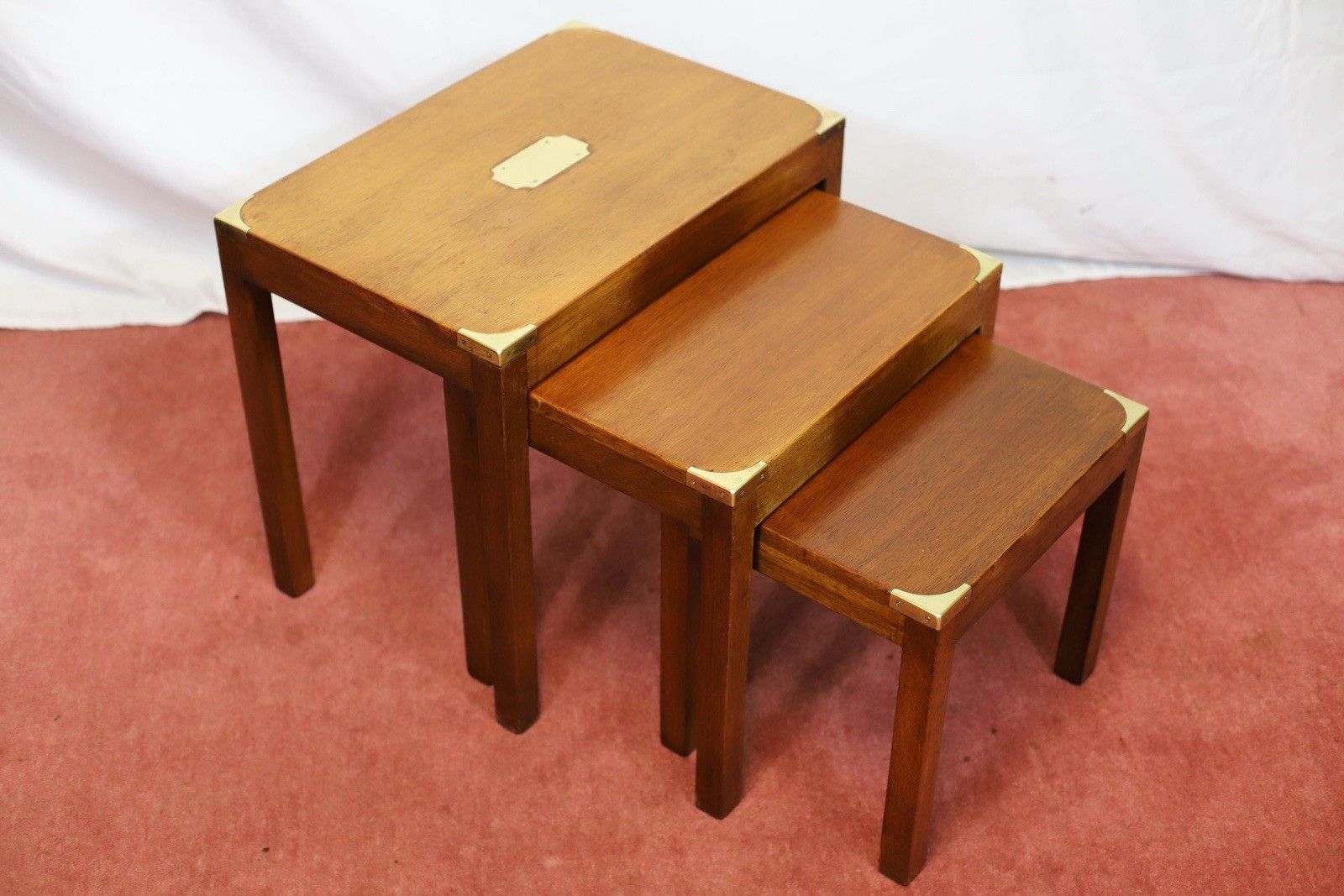 Lovely Campaign Style Nest Of Three Tables photo vinterior