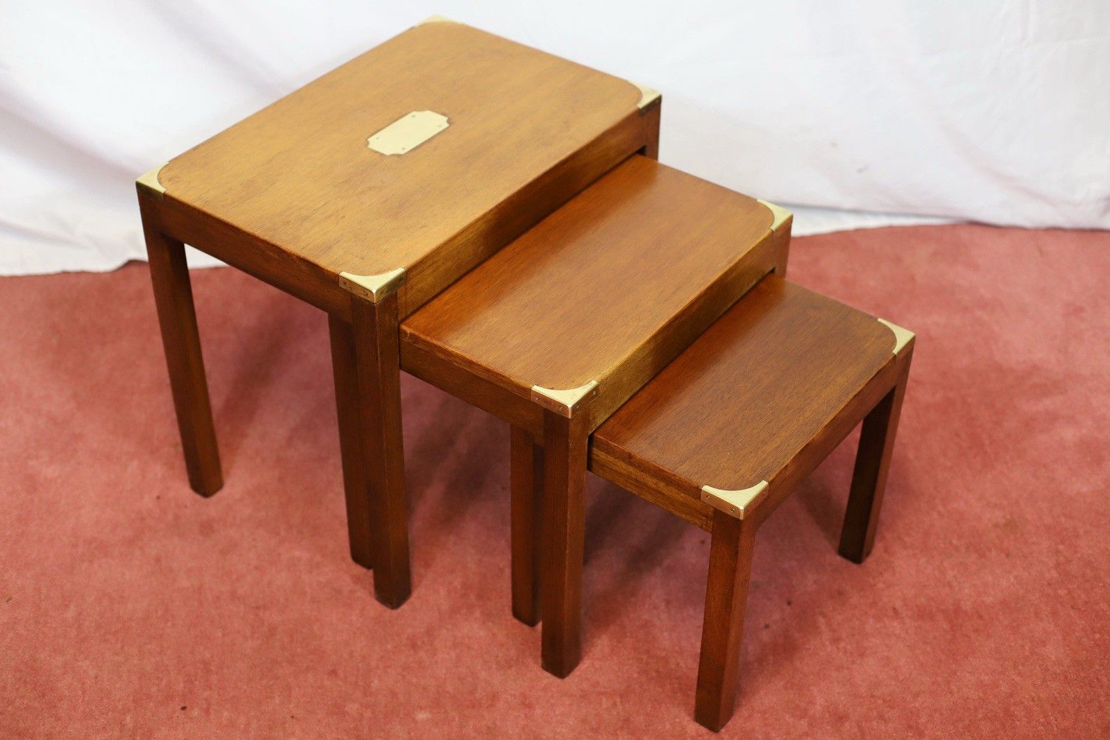 Lovely Campaign Style Nest Of Three Tables photo buy