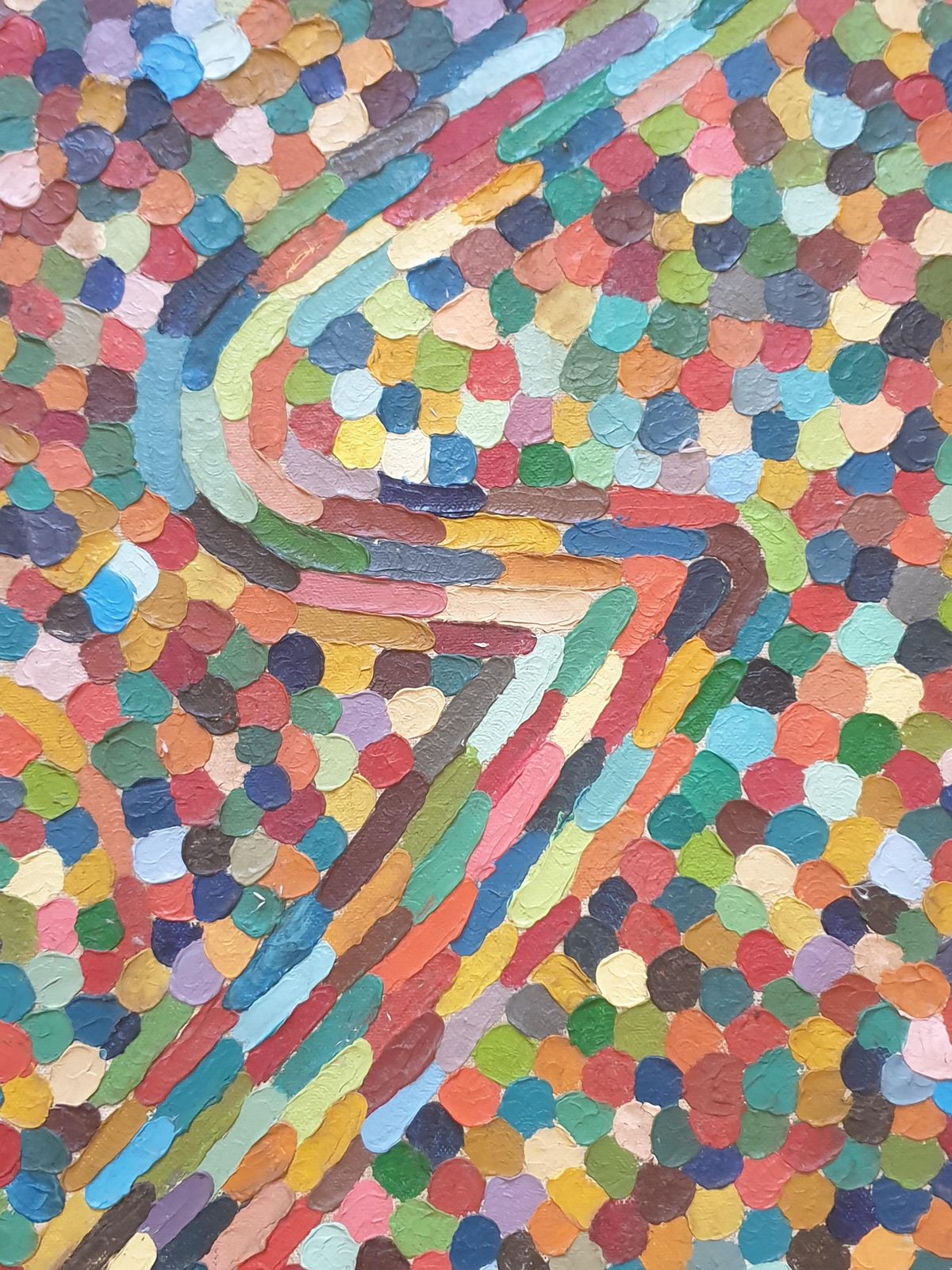 Unknown'spirit Of Ecstasy', French Mid Century Pointillist Oil On Canvas. photo vinterior