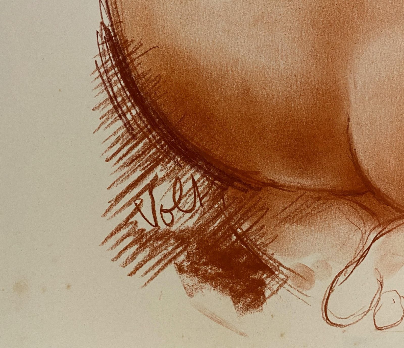 Antoniucci Voltisitted Nude   Original Handsigned Drawing In Sanguine photo 1530.0