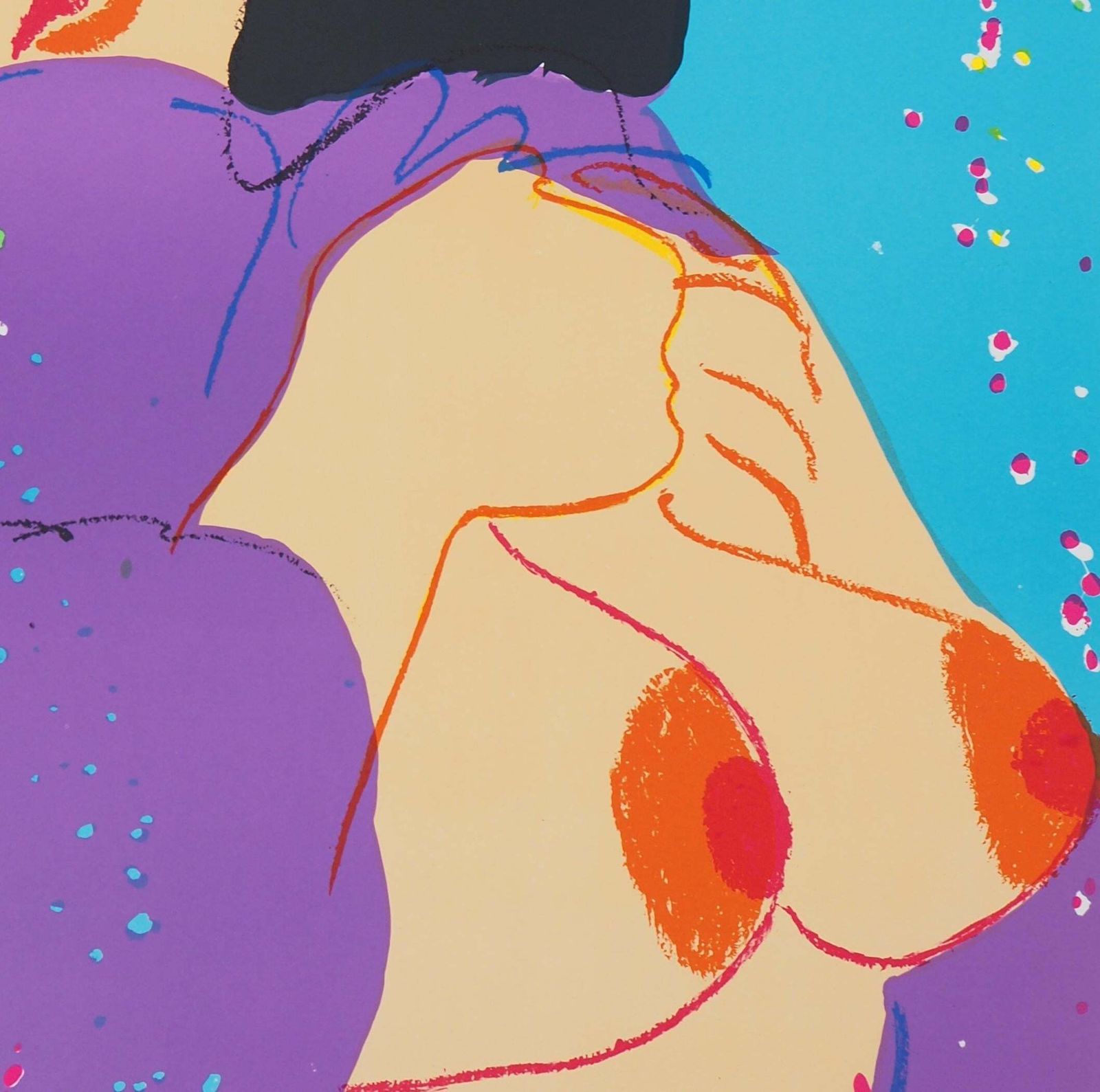 Walasse Tingnude On Blue Backgroung   Original Lithograph Poster (Maeght, 1974)1974 photo vinterior