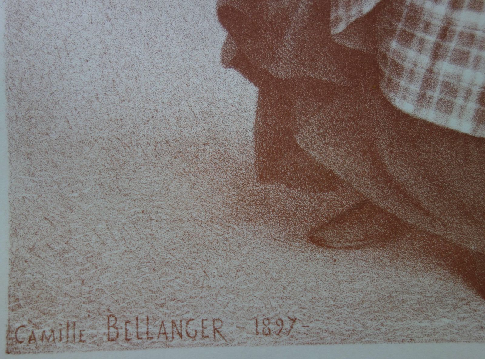 Camille F̩lix Bellangerthe Laundress   Original Lithograph   18971897 photo furniture